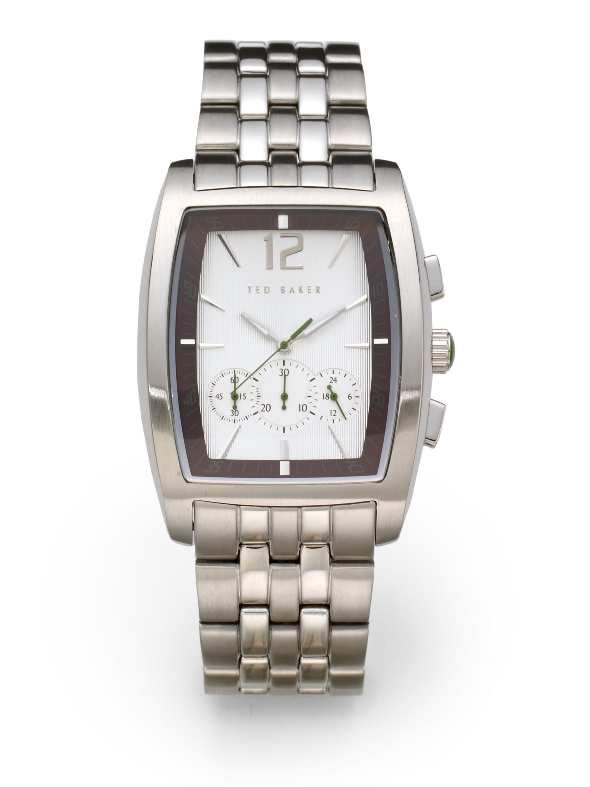 Lyst Ted Baker Stainless Steel Rectangle Face Watch in Metallic for Men