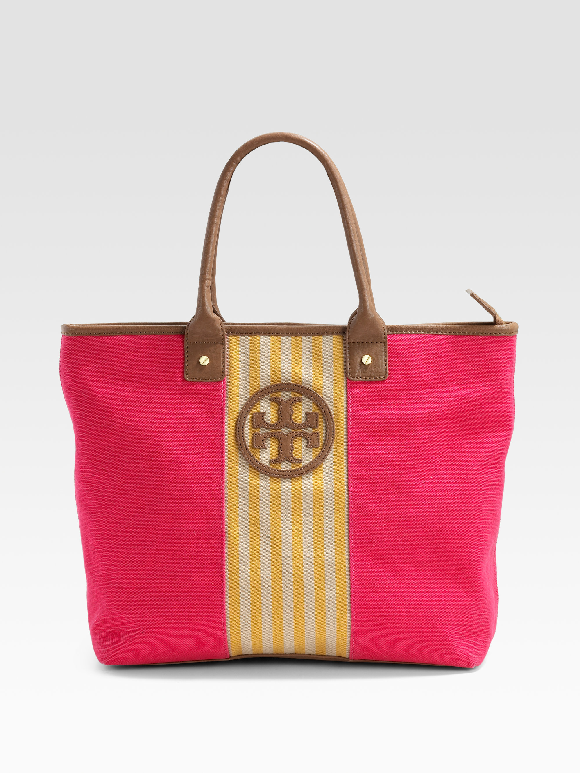 Tory Burch Jaden Canvas Tote in Pink - Lyst