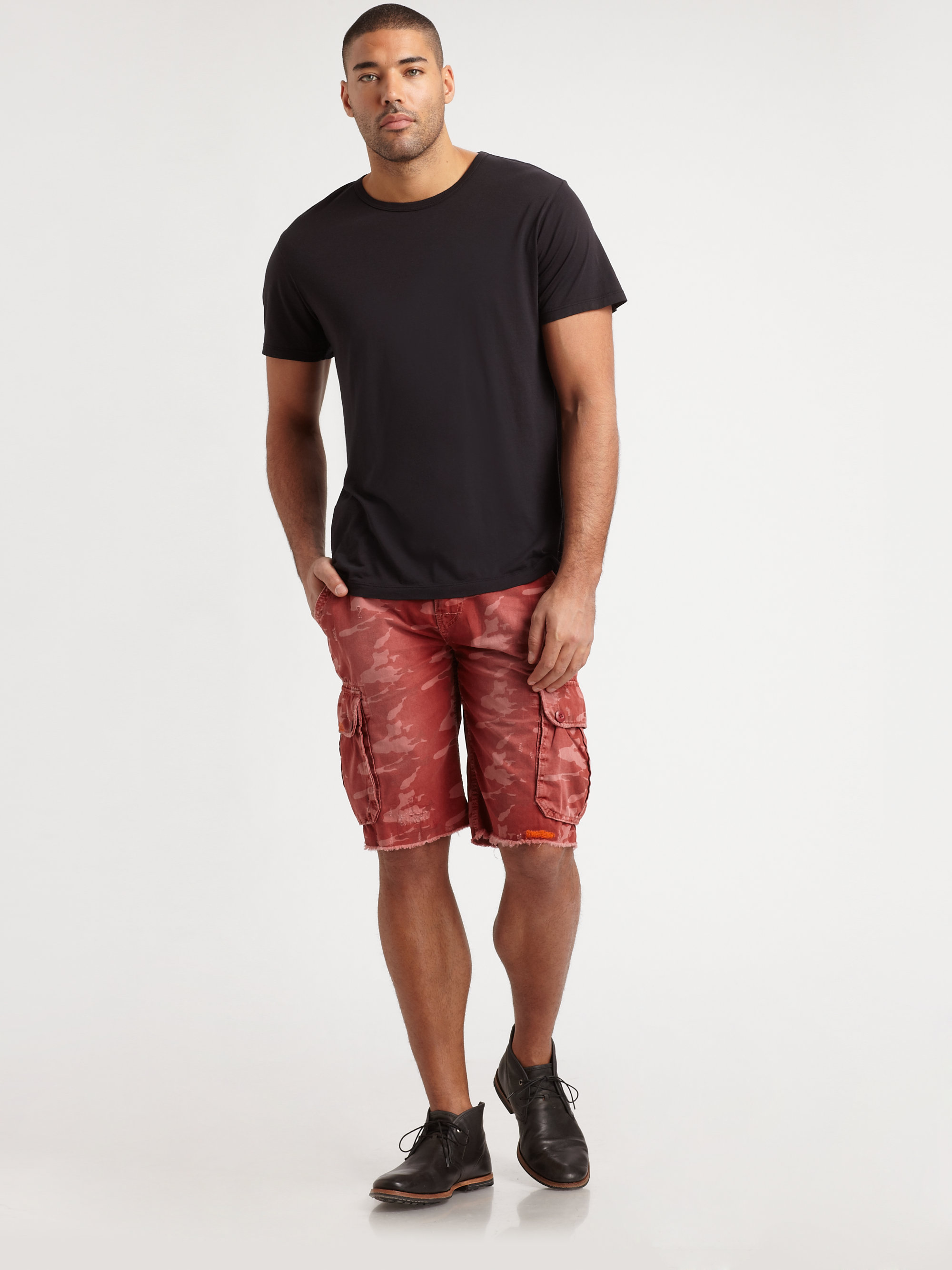 Lyst - True Religion Recon Cargo Shorts in Red for Men