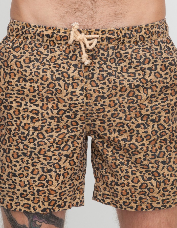 leopard print mens swim shorts