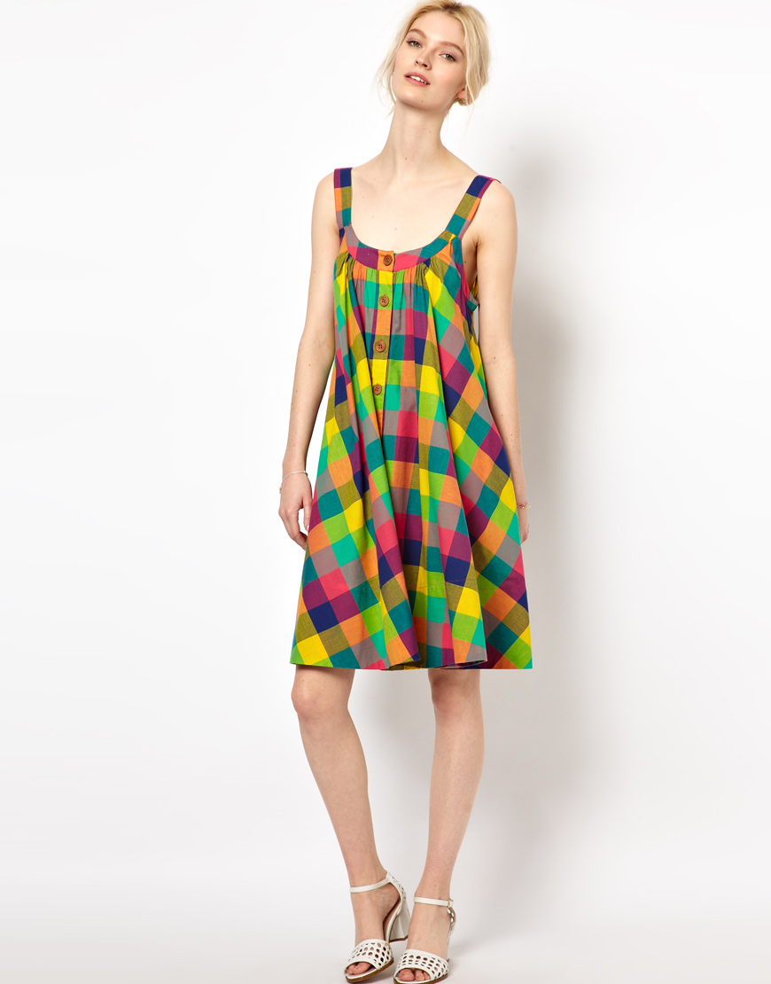 Madras check dress Outlet