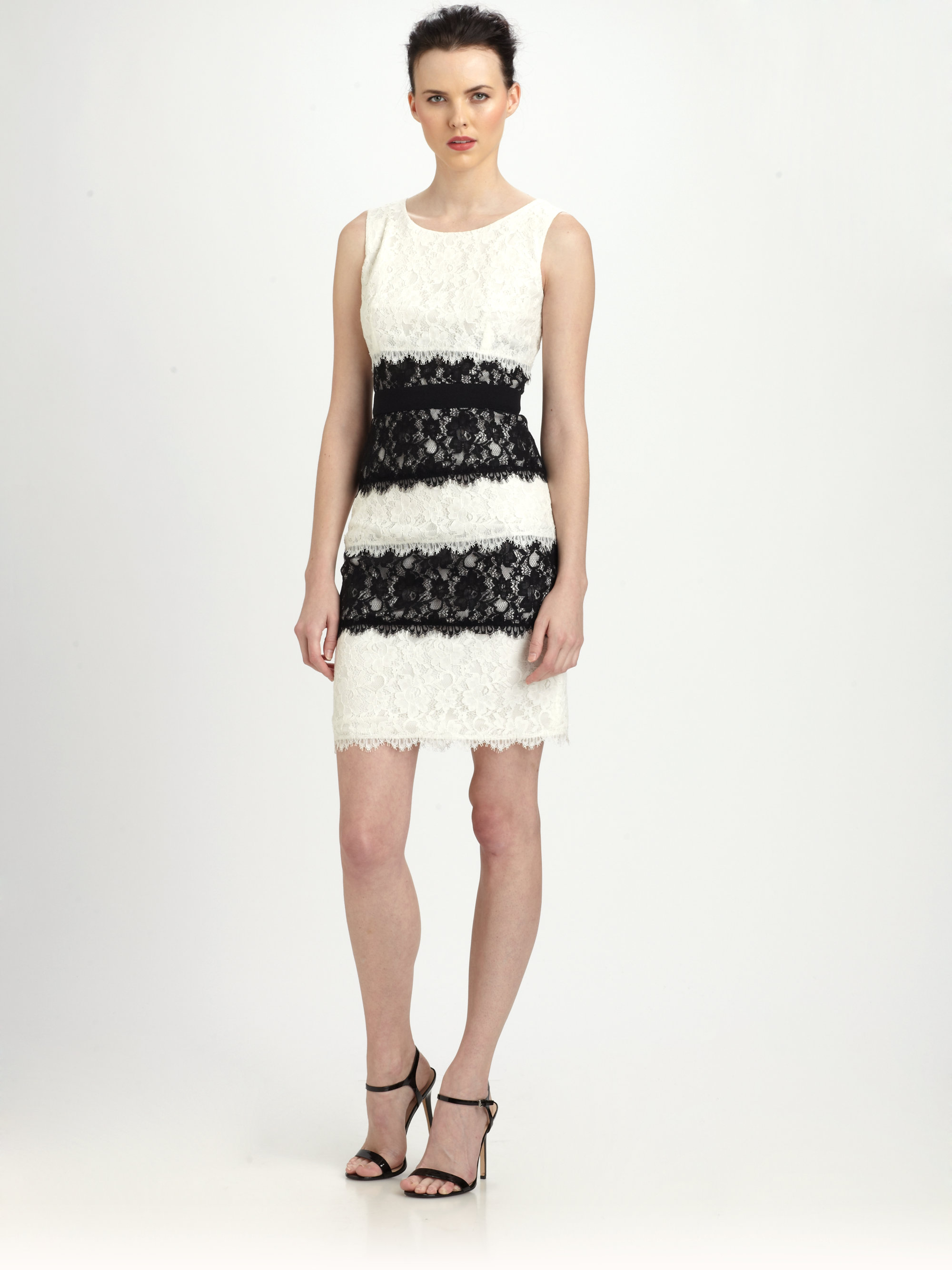 bcbg white lace dress