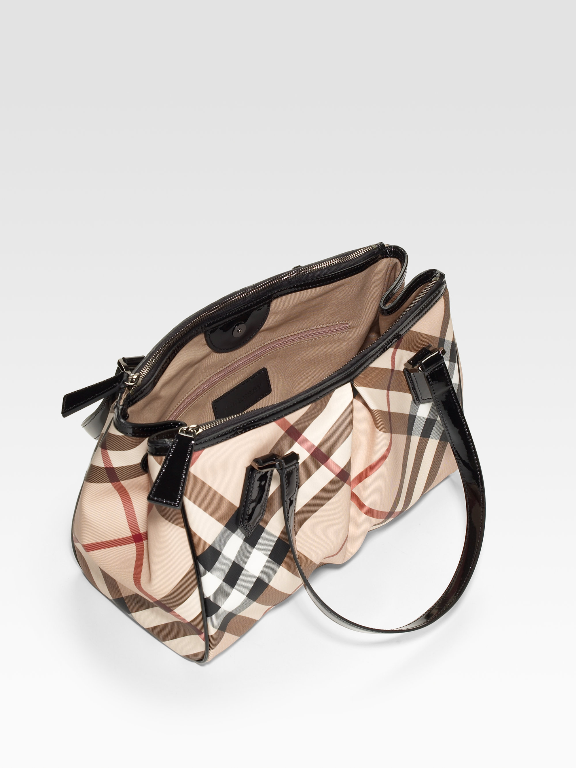 Burberry Check Canvas Shoulder Bag in Black Checked (Natural) Lyst