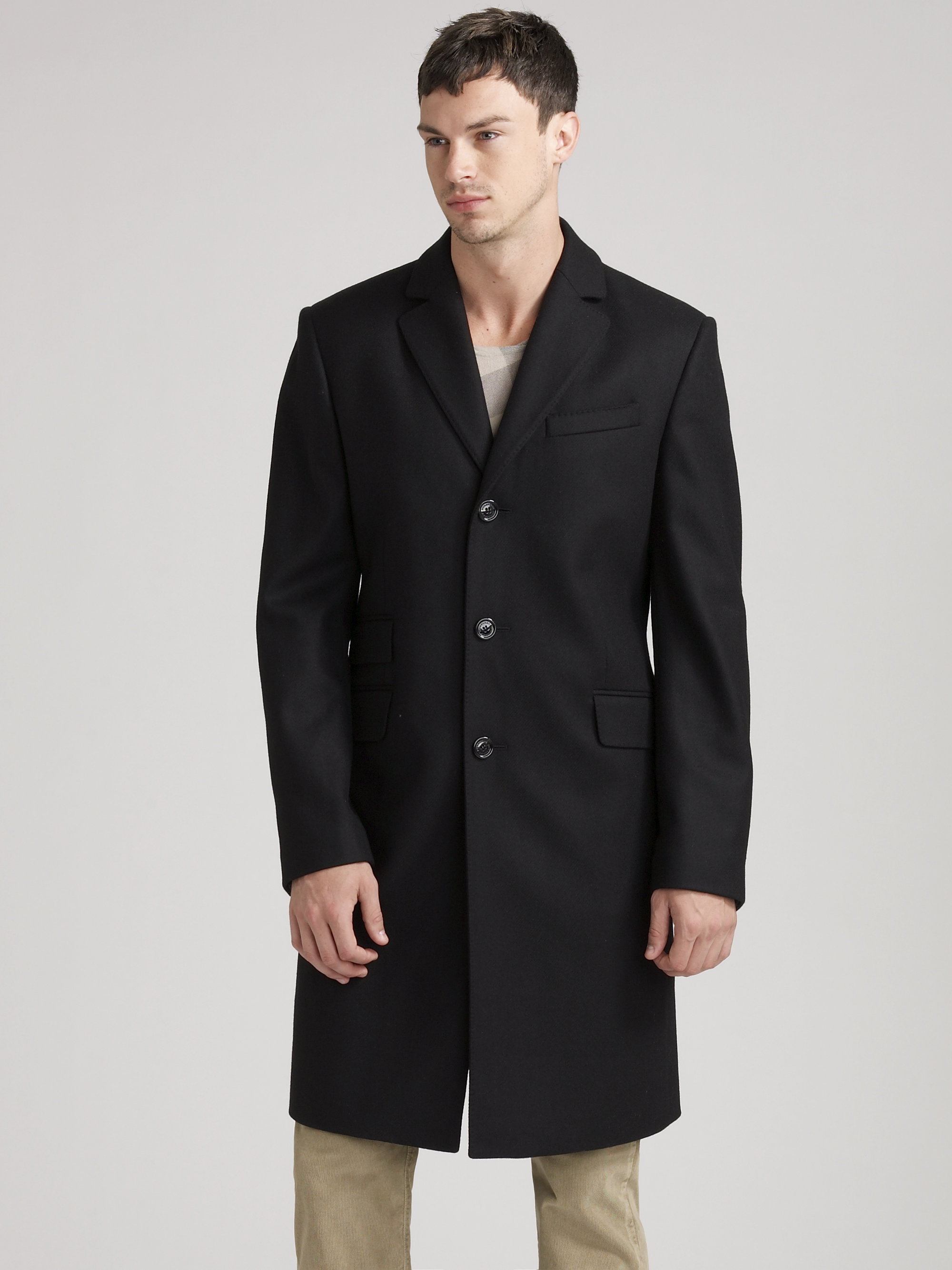 Burberry Top Coat in Black for Men | Lyst