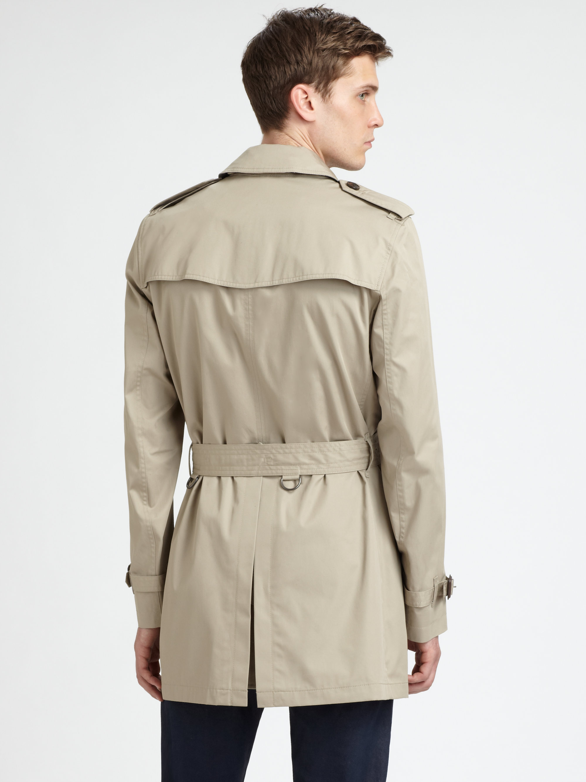 Burberry Brit Britton Double Breasted Trench Coat in Taupe 
