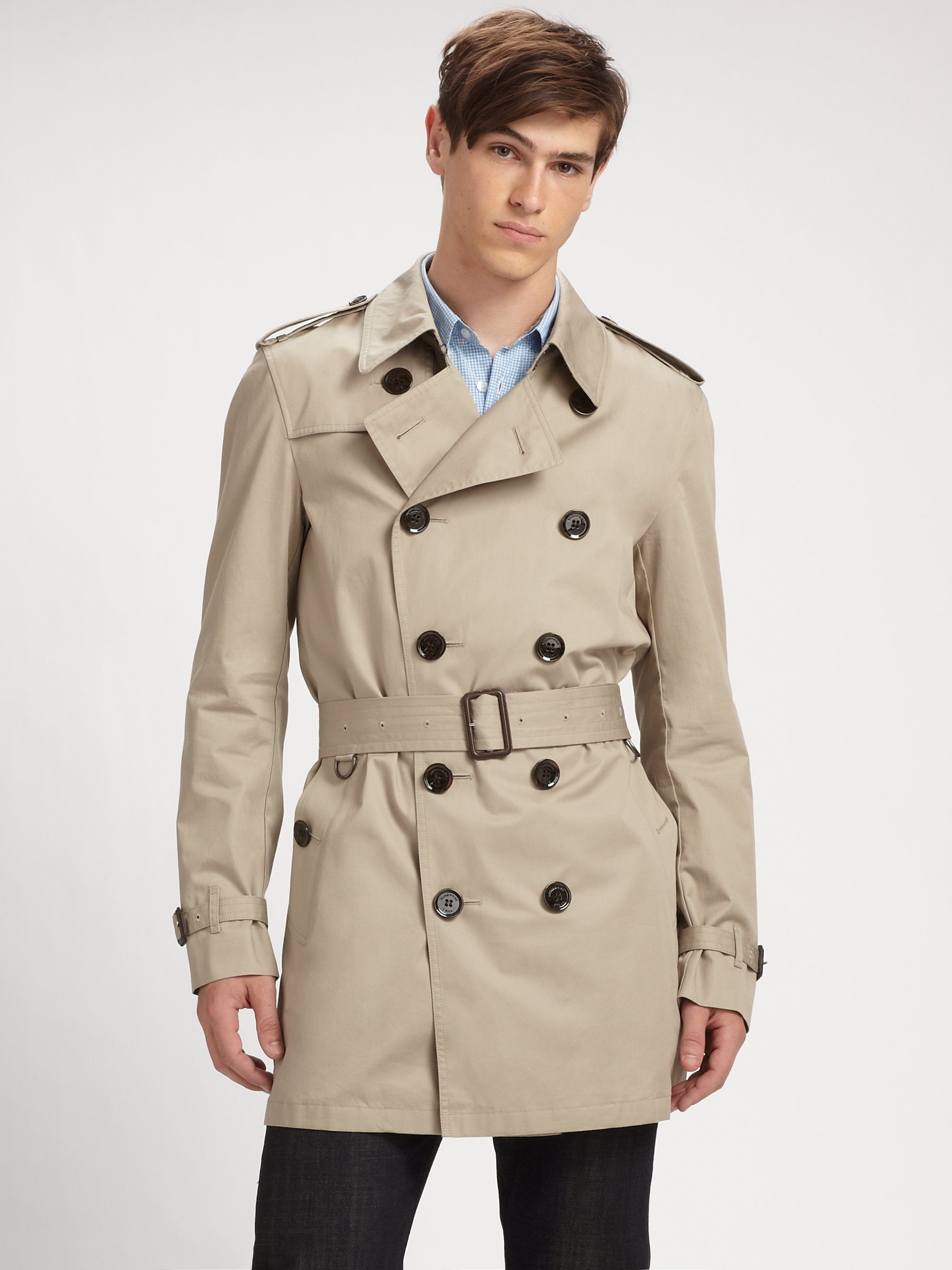 Burberry Brit Trench Coat in Taupe (Brown) for Men | Lyst