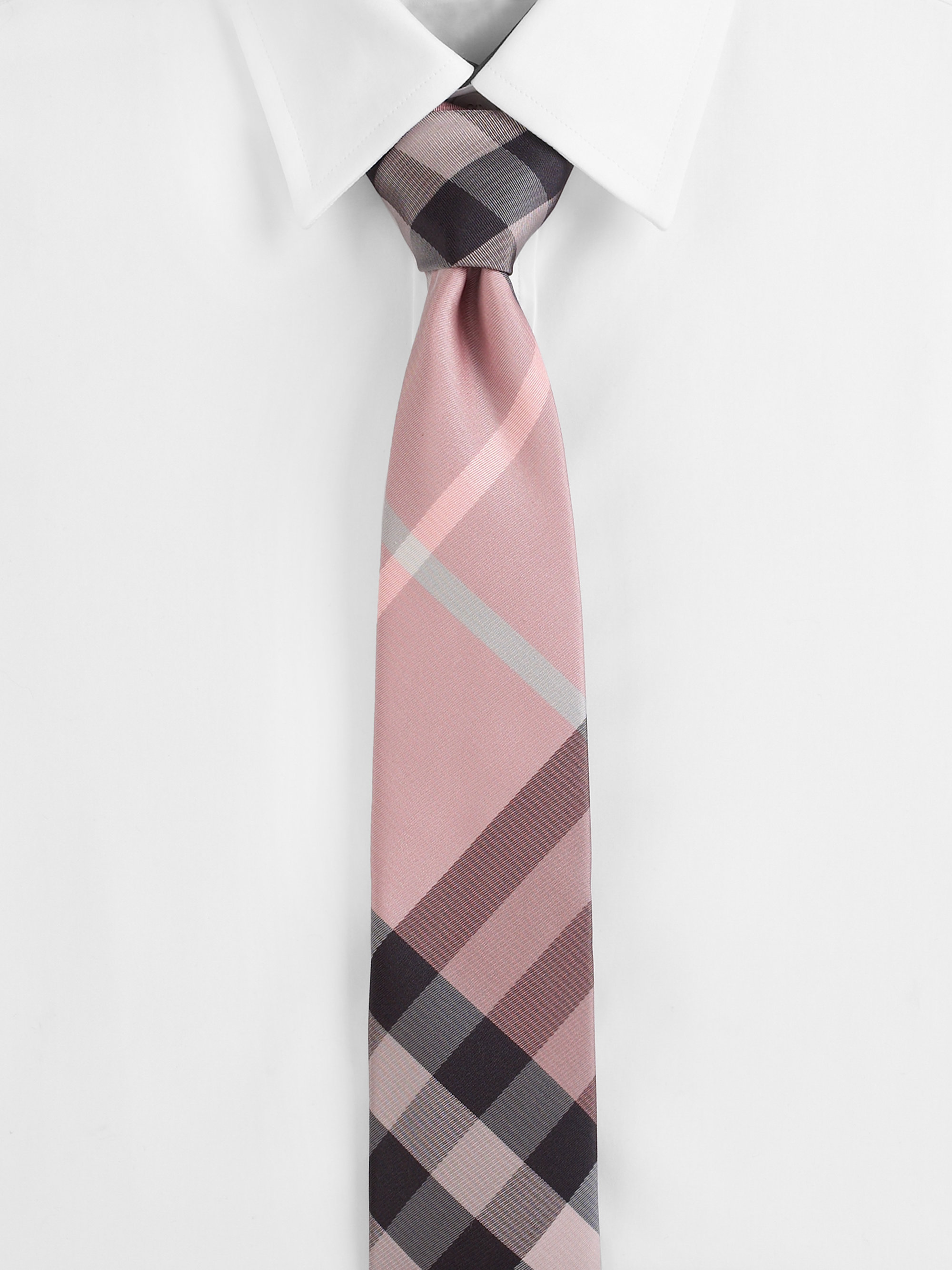 Geslagen vrachtwagen noot Sport Burberry Check Silk Tie in Pink for Men | Lyst