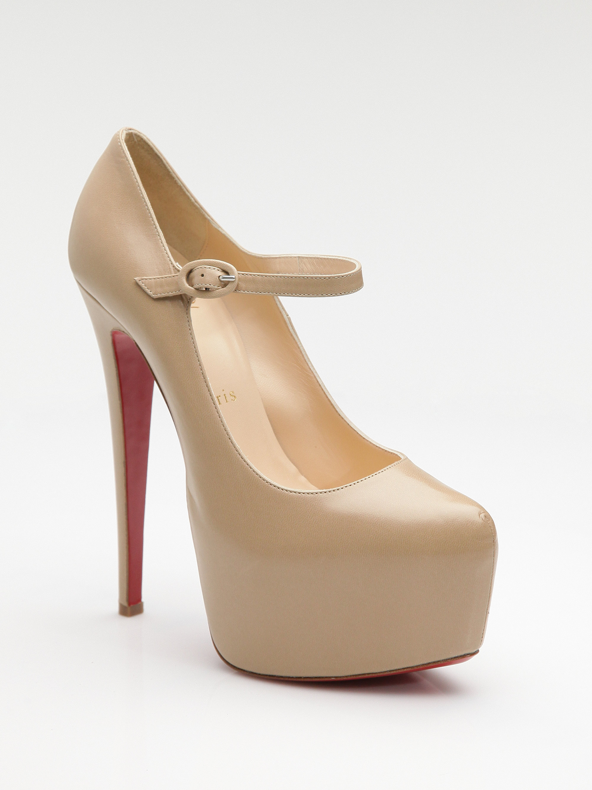 Christian Louboutin Lady Daf Platform Mary Jane Pumps in Natural | Lyst