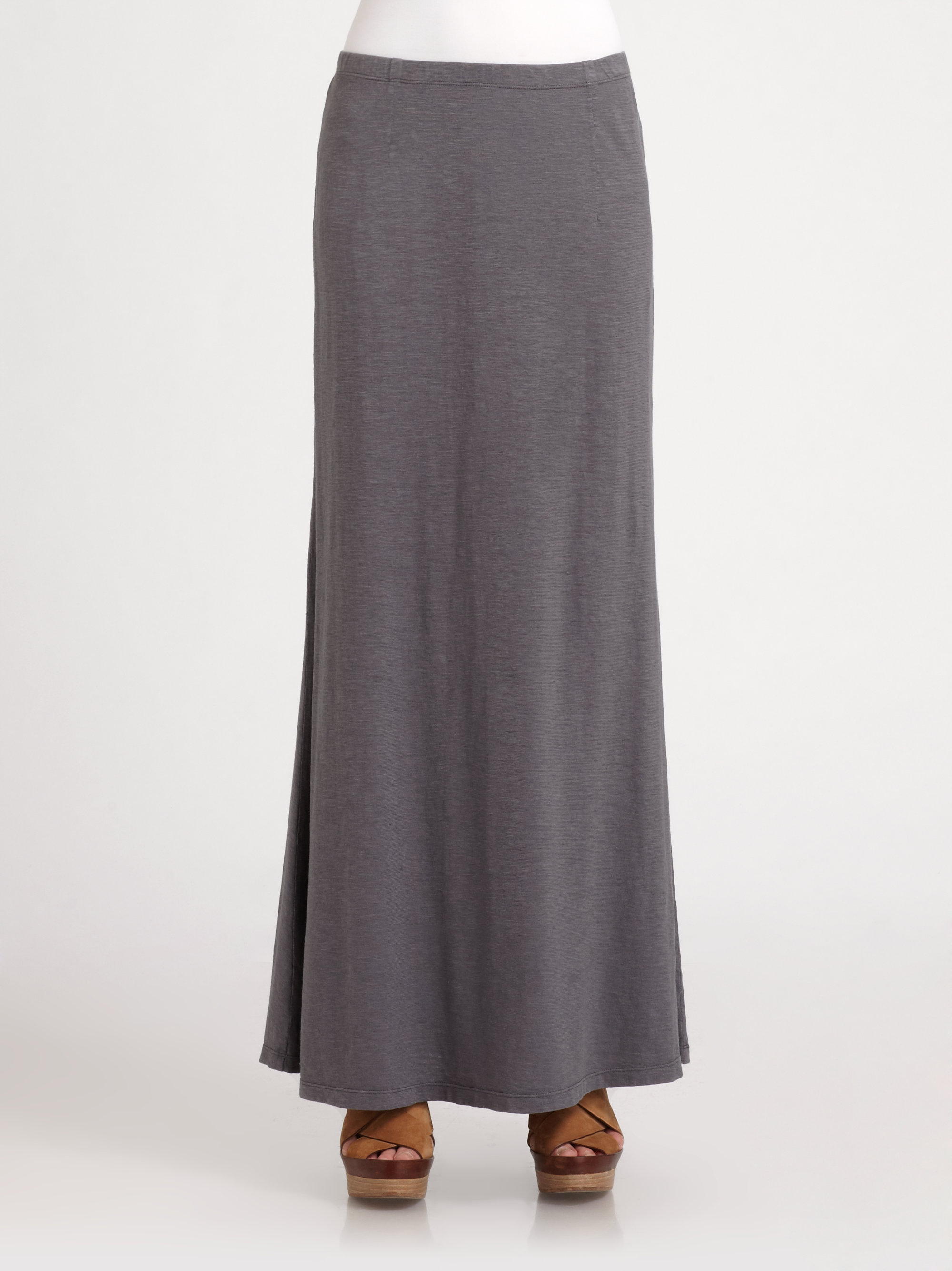 Eileen Fisher Slub Hemp Cotton Maxi Skirt in Gray | Lyst