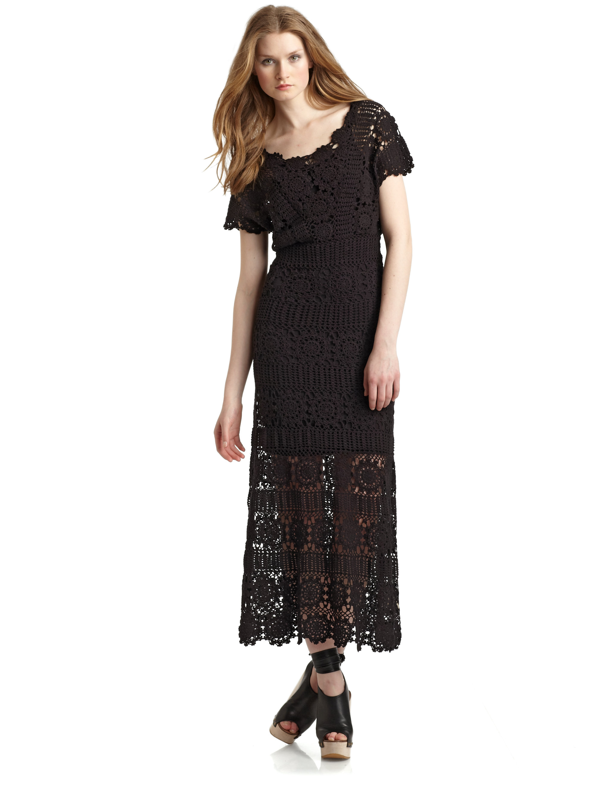 free people crochet maxi dress