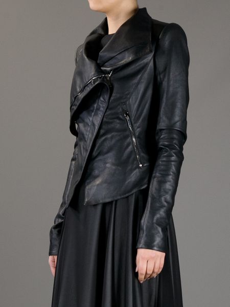 Gareth Pugh Asymmetric Leather Jacket in Black | Lyst