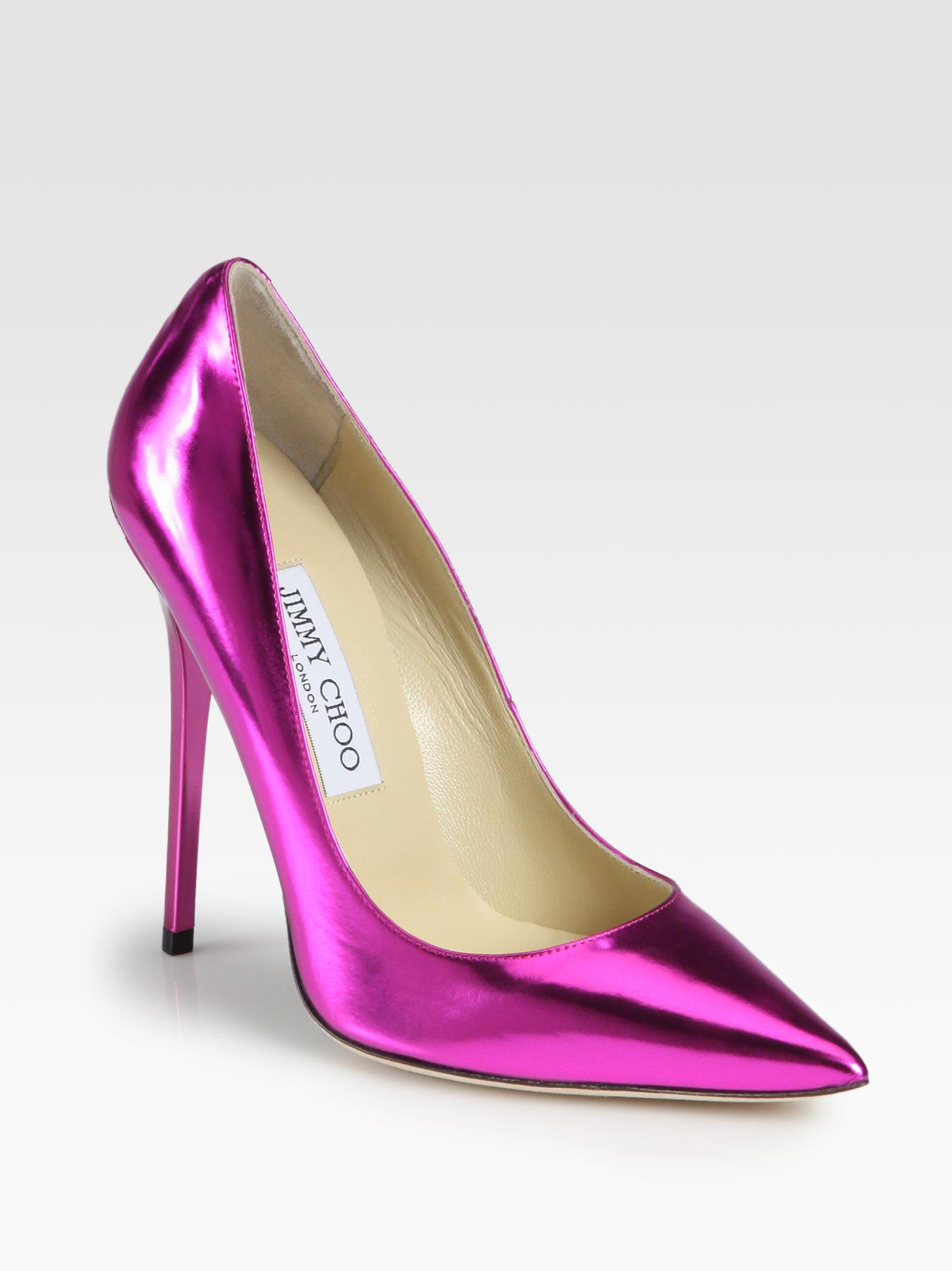 shiny pink heels