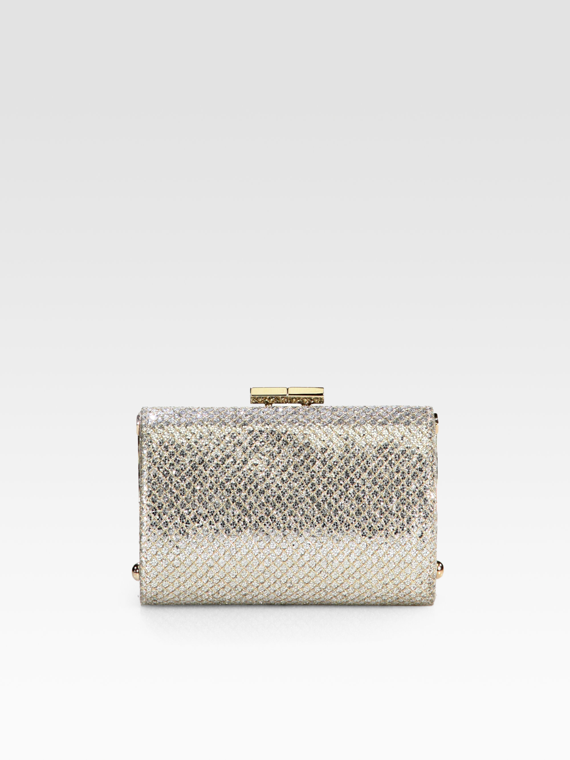 Jimmy Choo Glitter Evening Clutch in Champagne (Metallic) Lyst