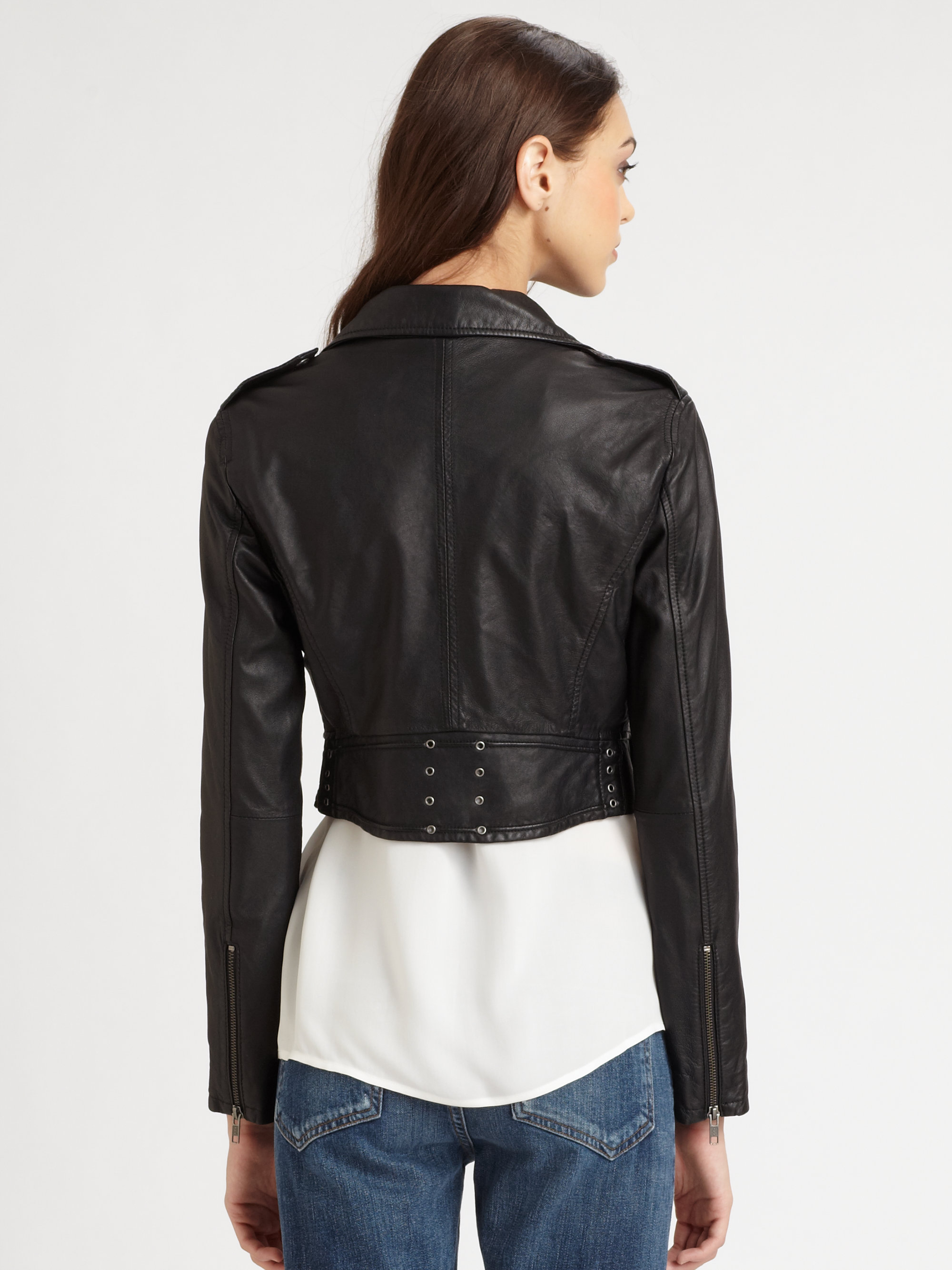 joie black leather jacket