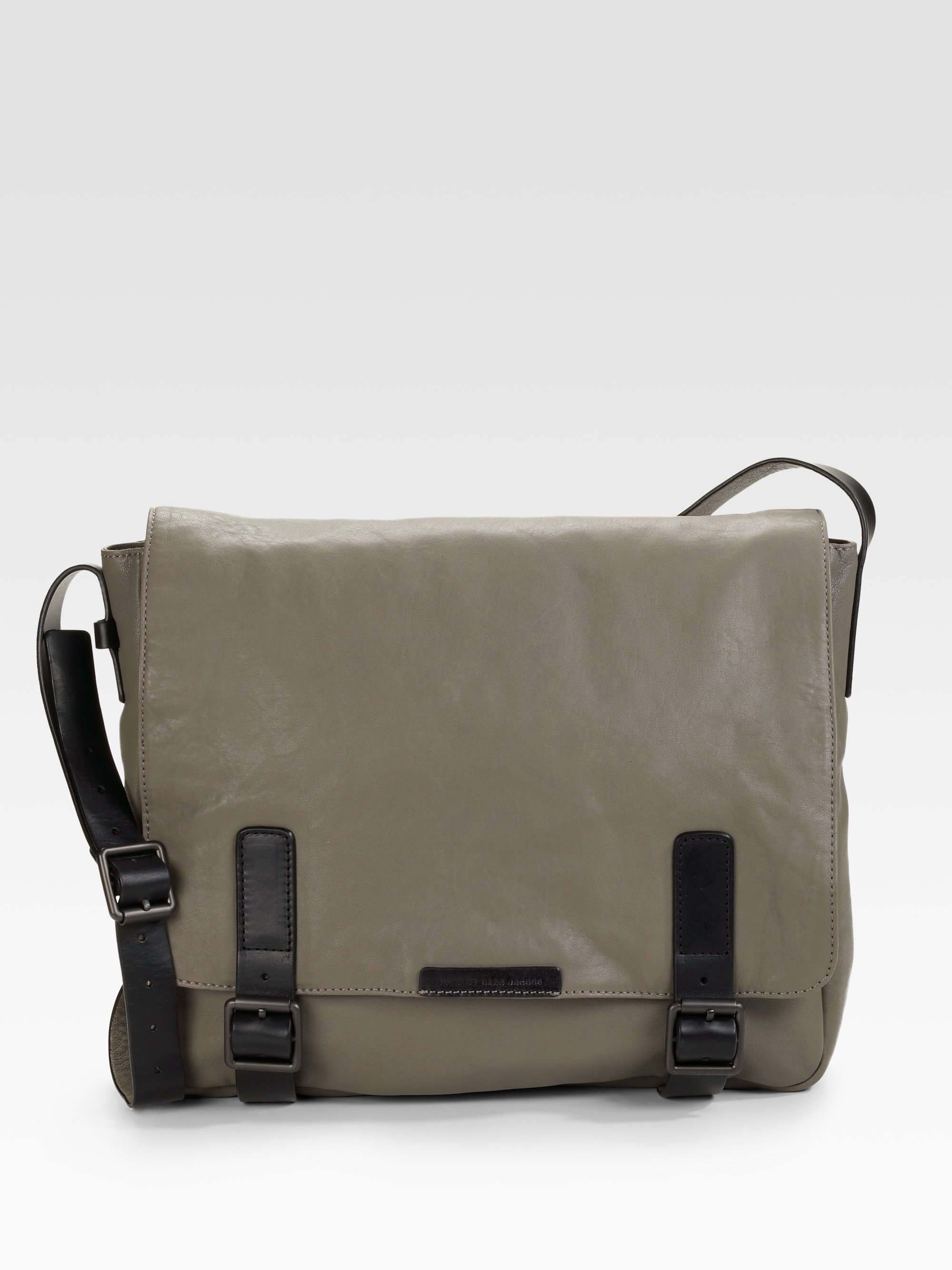 Marc By Marc Jacobs Simple Leather Messenger Bag in Grey (Brown) for ...