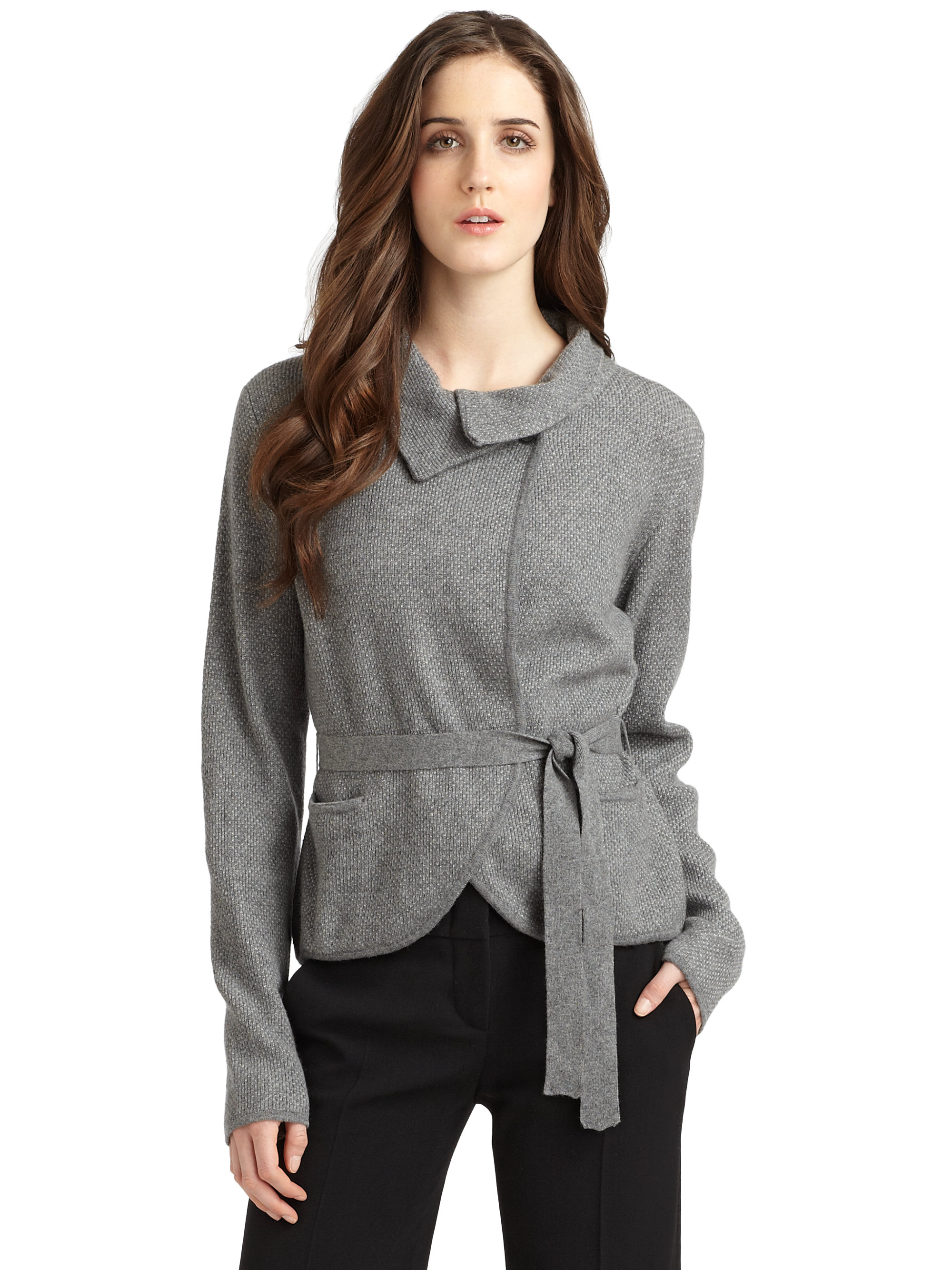 Max Mara Ballata Cashmere Knit Cardigan in Gray (grey) | Lyst