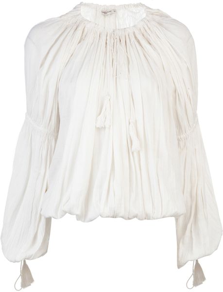 Mes Demoiselles Peasant Blouse in White (ivory) | Lyst