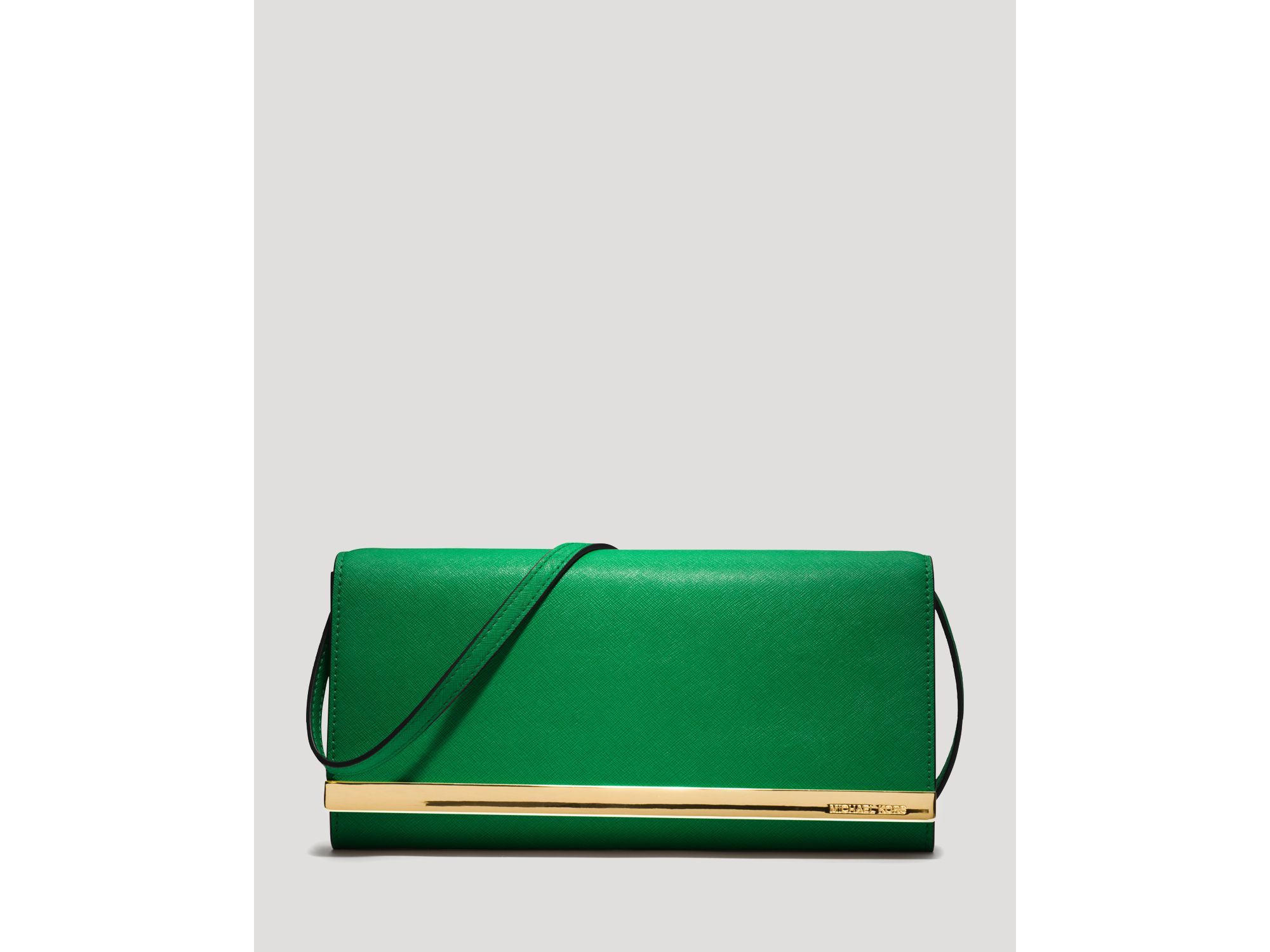 Michael michael kors Clutch Solid in Green (palm) | Lyst