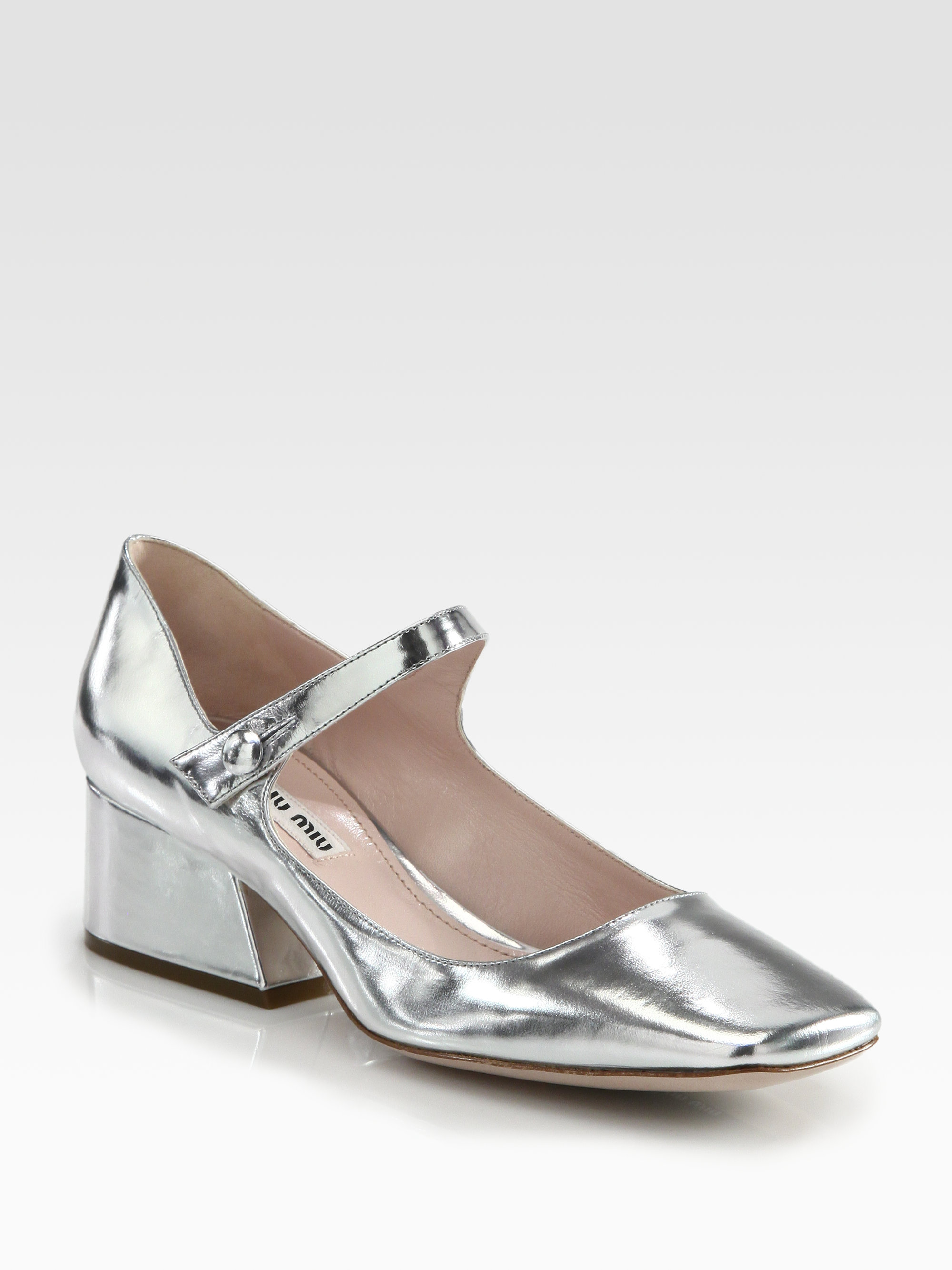 metallic mary jane heels