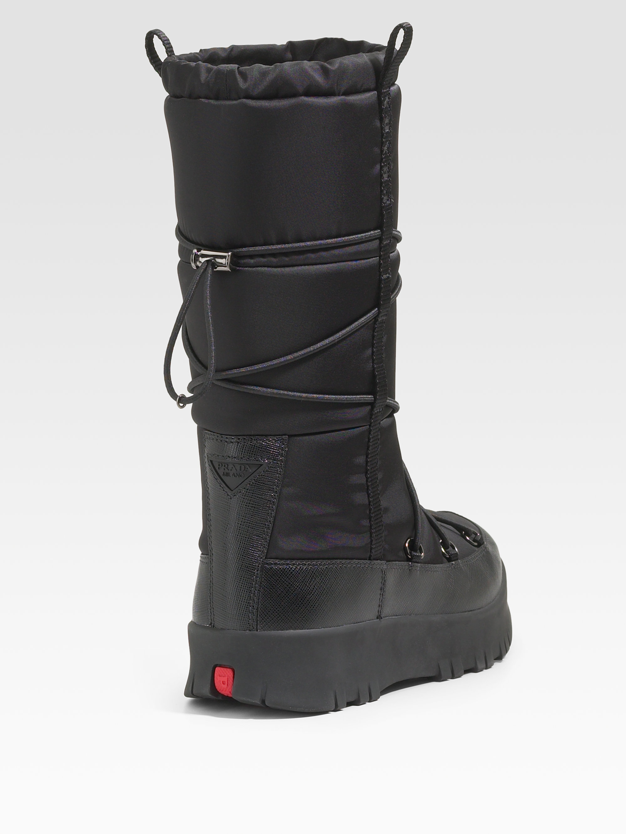 Prada Winter Boots in Black - Lyst