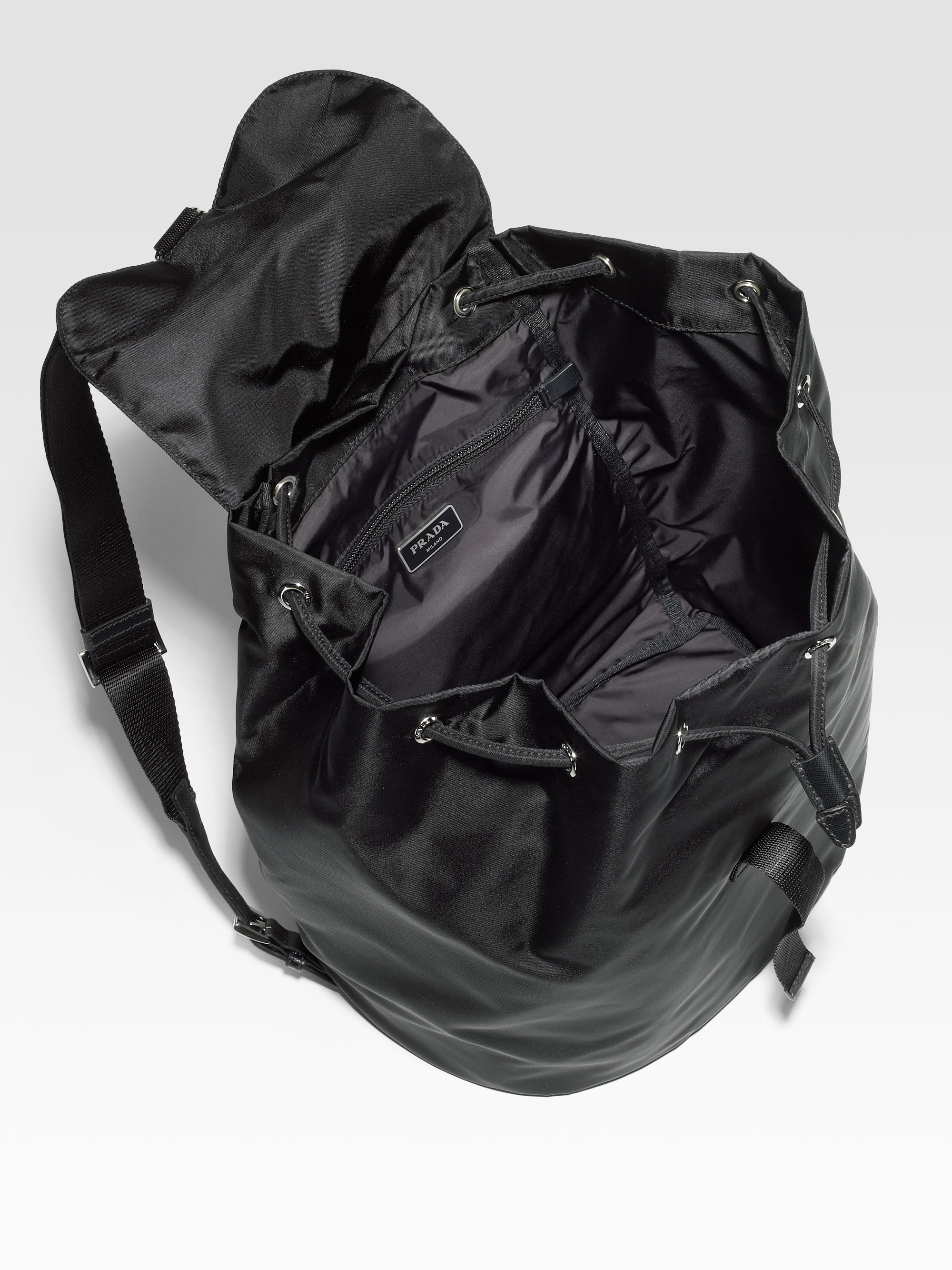 Prada Zaino Nylon Backpack in Black for Men | Lyst  