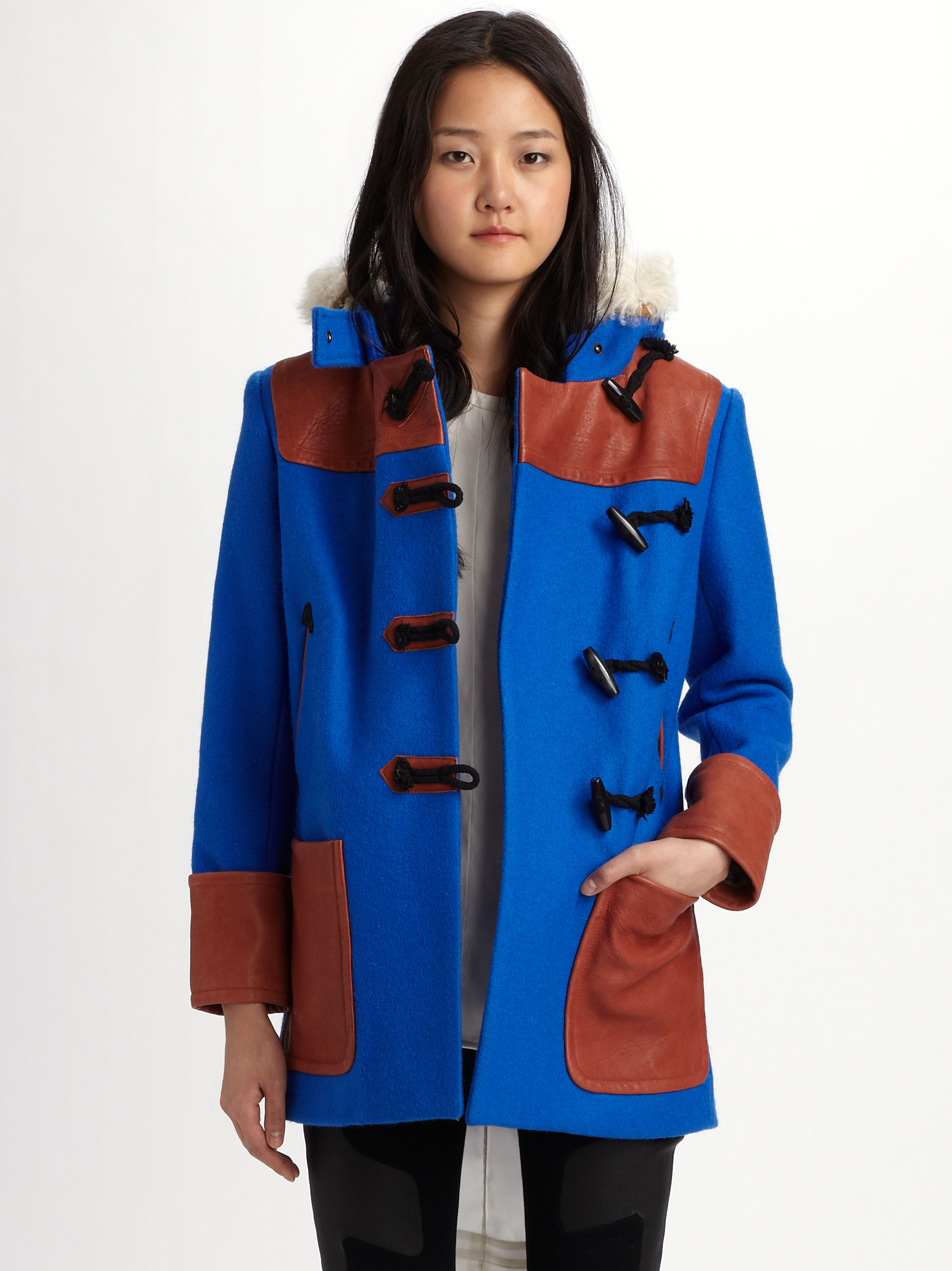 blue toggle coat
