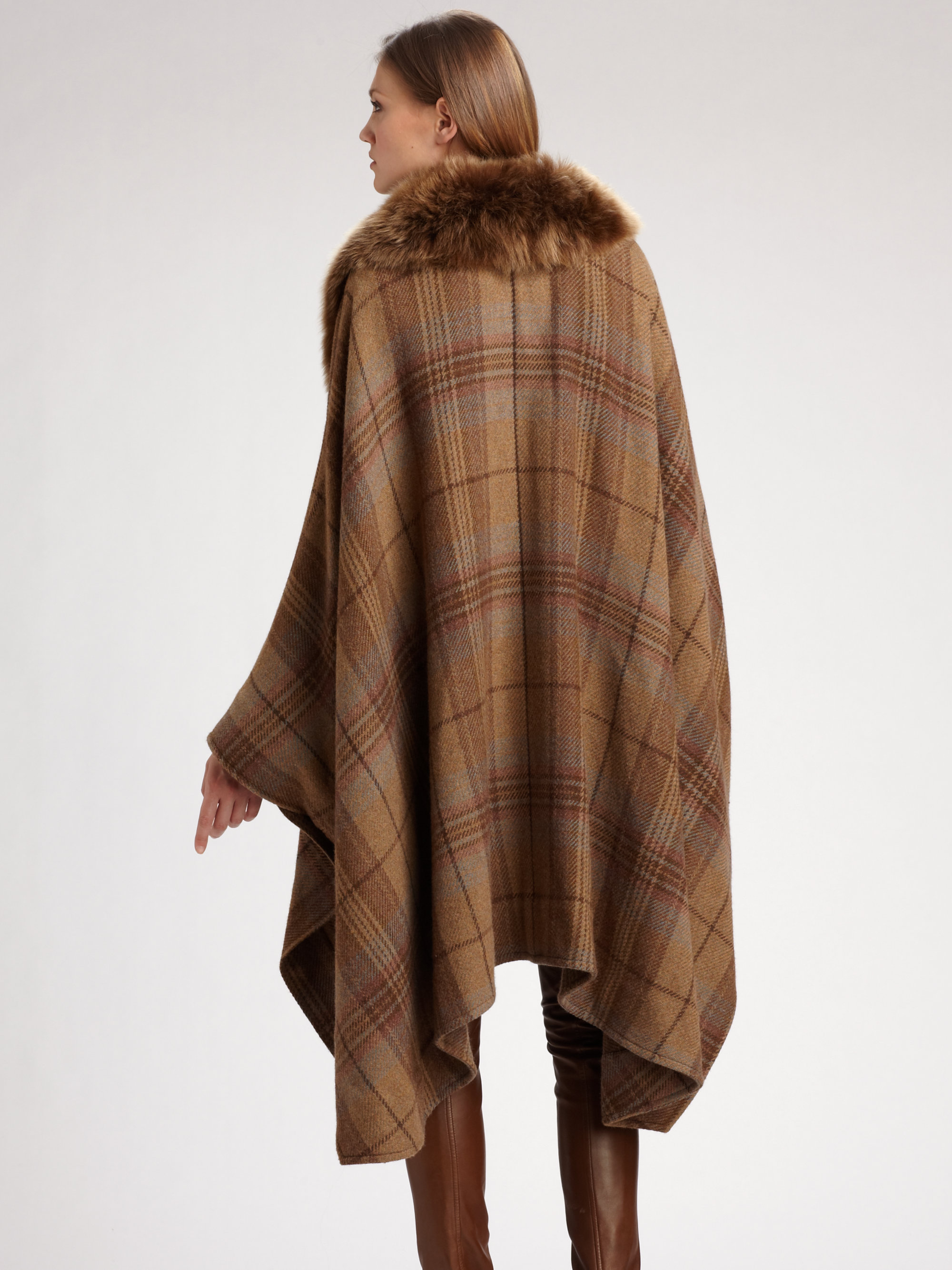 Ralph lauren plaid poncho Clearance