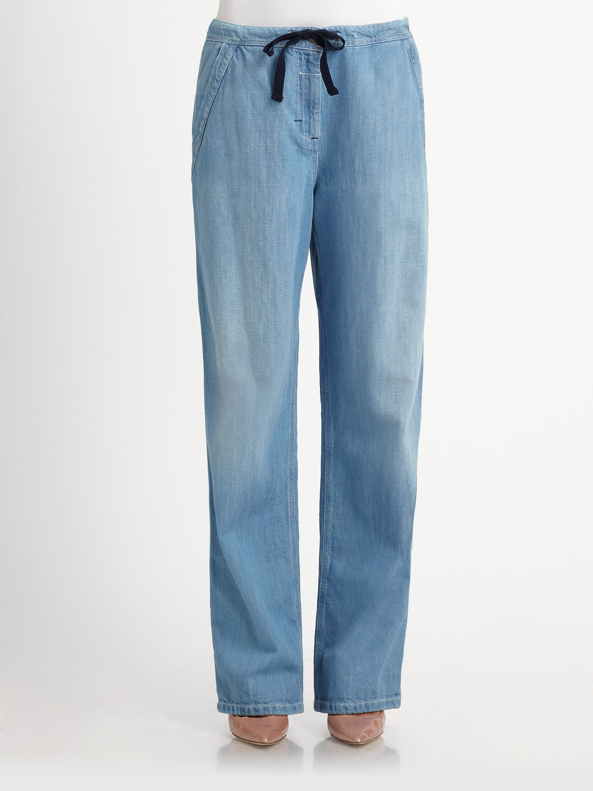 drawstring denim pants