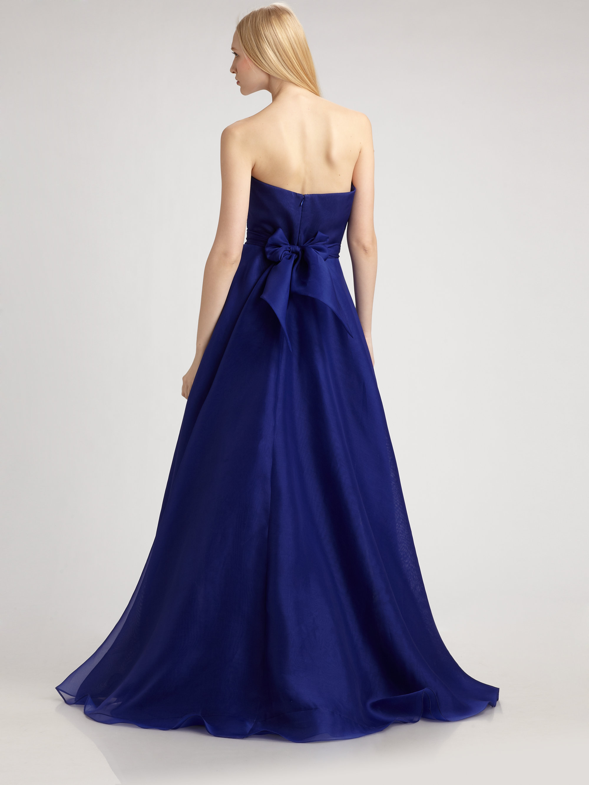 THEIA Silk Organza Ball Gown in Blue - Lyst