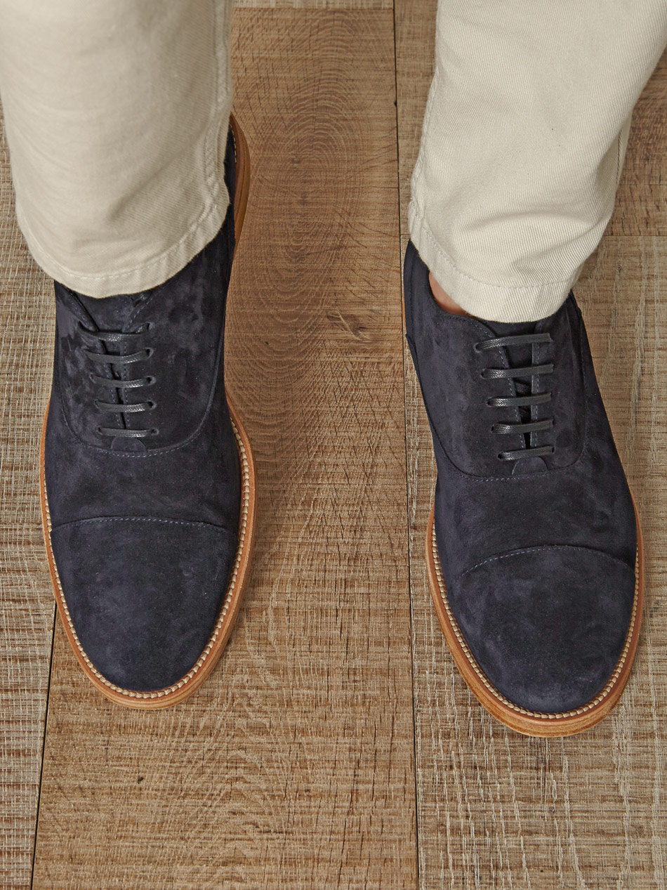 Suede Laceup Shoes in Blue for Men - Lyst