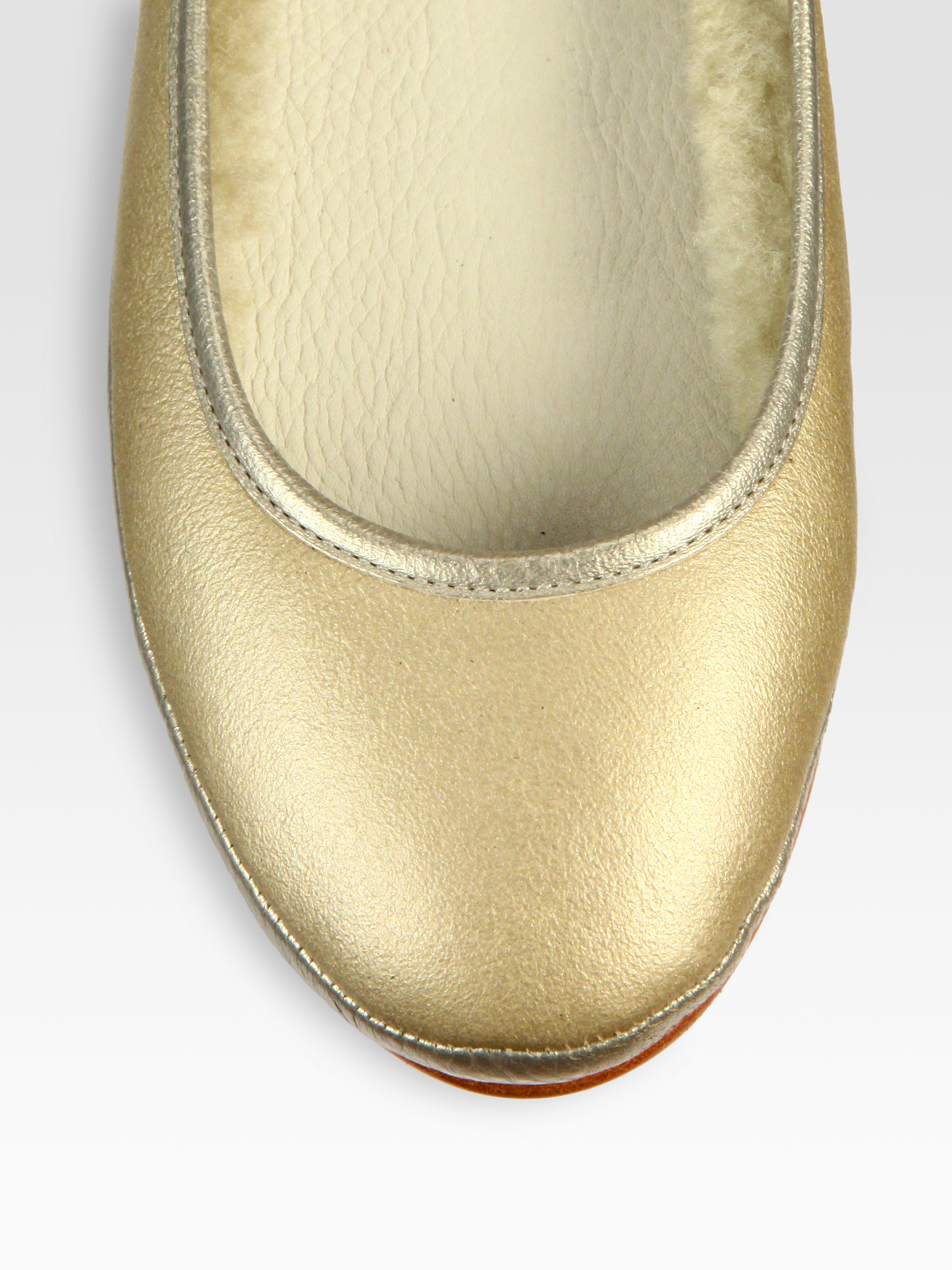 shearling ballet flats