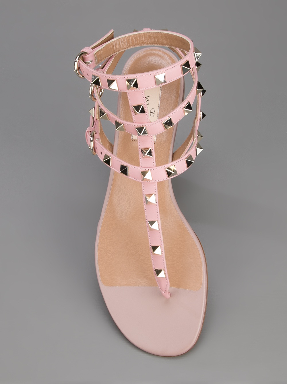 Valentino Studded Gladiator Sandal in Pink Lyst Valentino Studded Gladiator Sandal in Pink Lyst