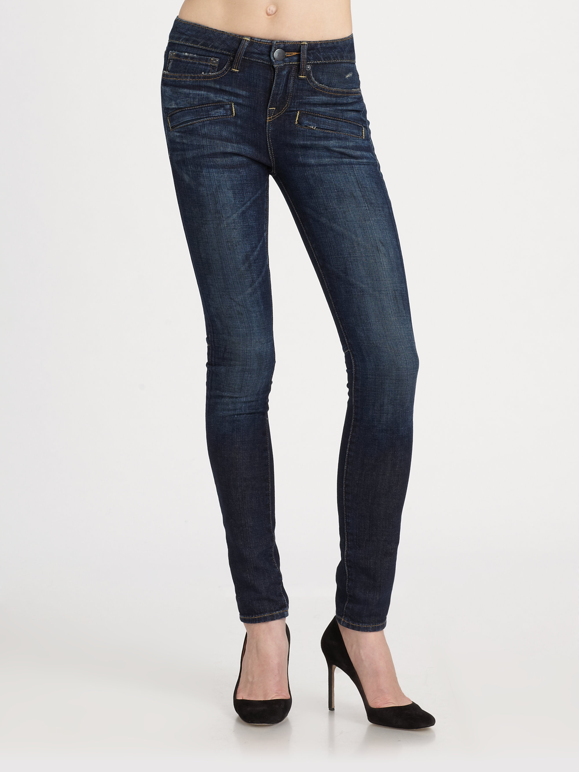 Lyst Vince Welt Pocket Skinny Jeans in Blue