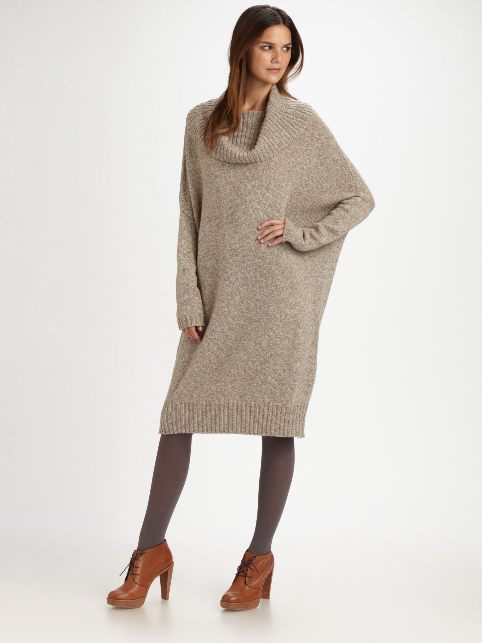 Weekend by Maxmara Oversized Tunic Sweater Dress in Beige (Natural) - Lyst