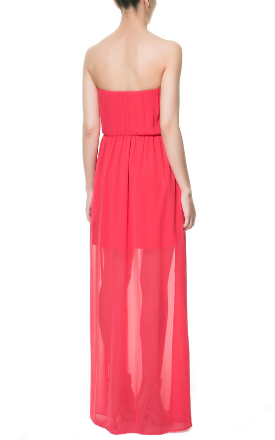 Zara Long Dress in Pink | Lyst