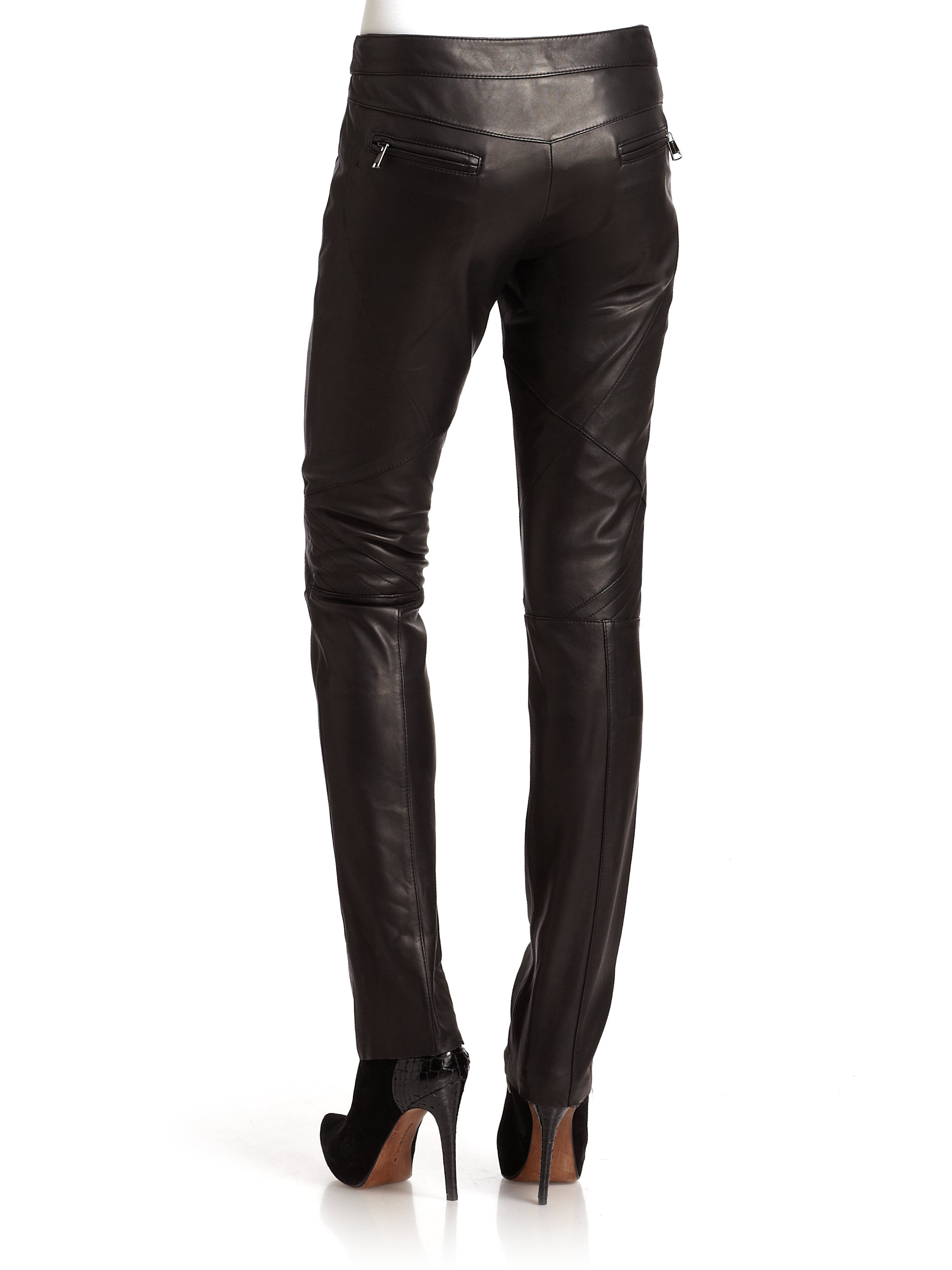 Andrew Marc Leather Pants in Black - Lyst