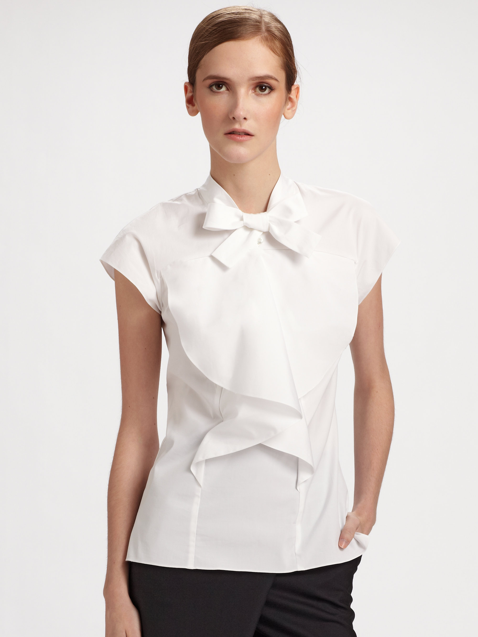 Carolina Herrera Cotton Poplin Ruffle 