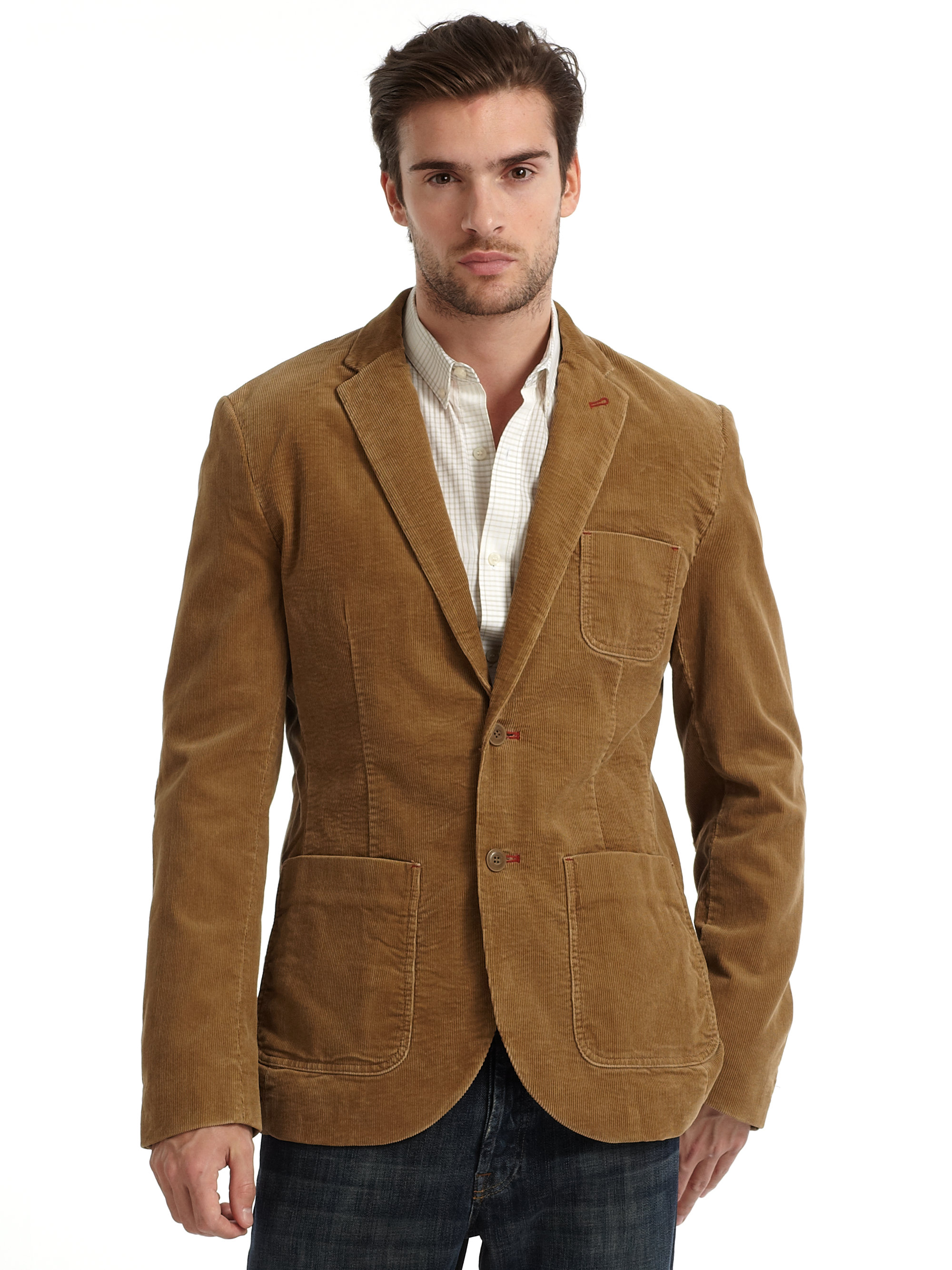 French connection Corduroy Blazer in Brown for Men | Lyst