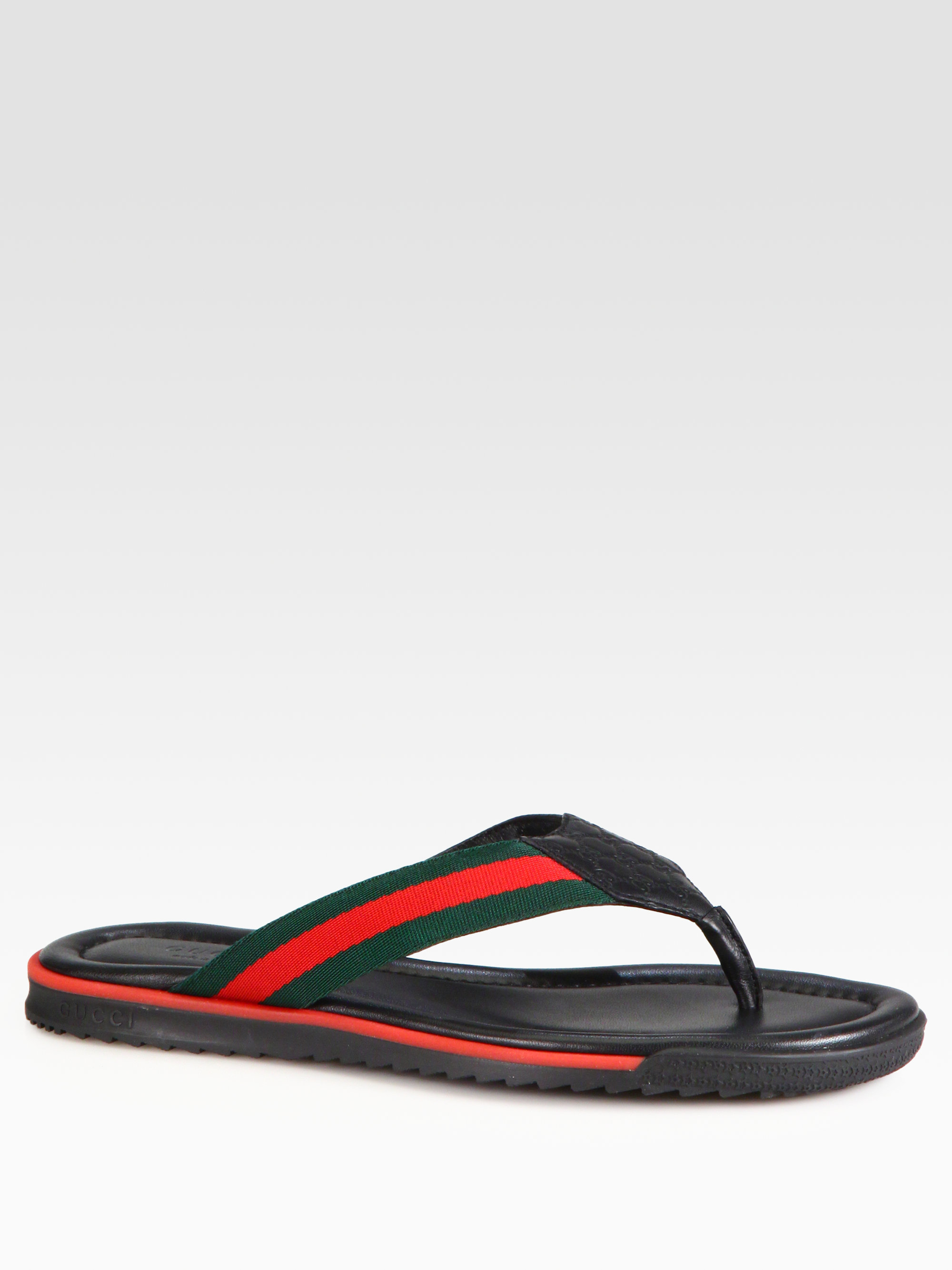 black gucci thong sandals