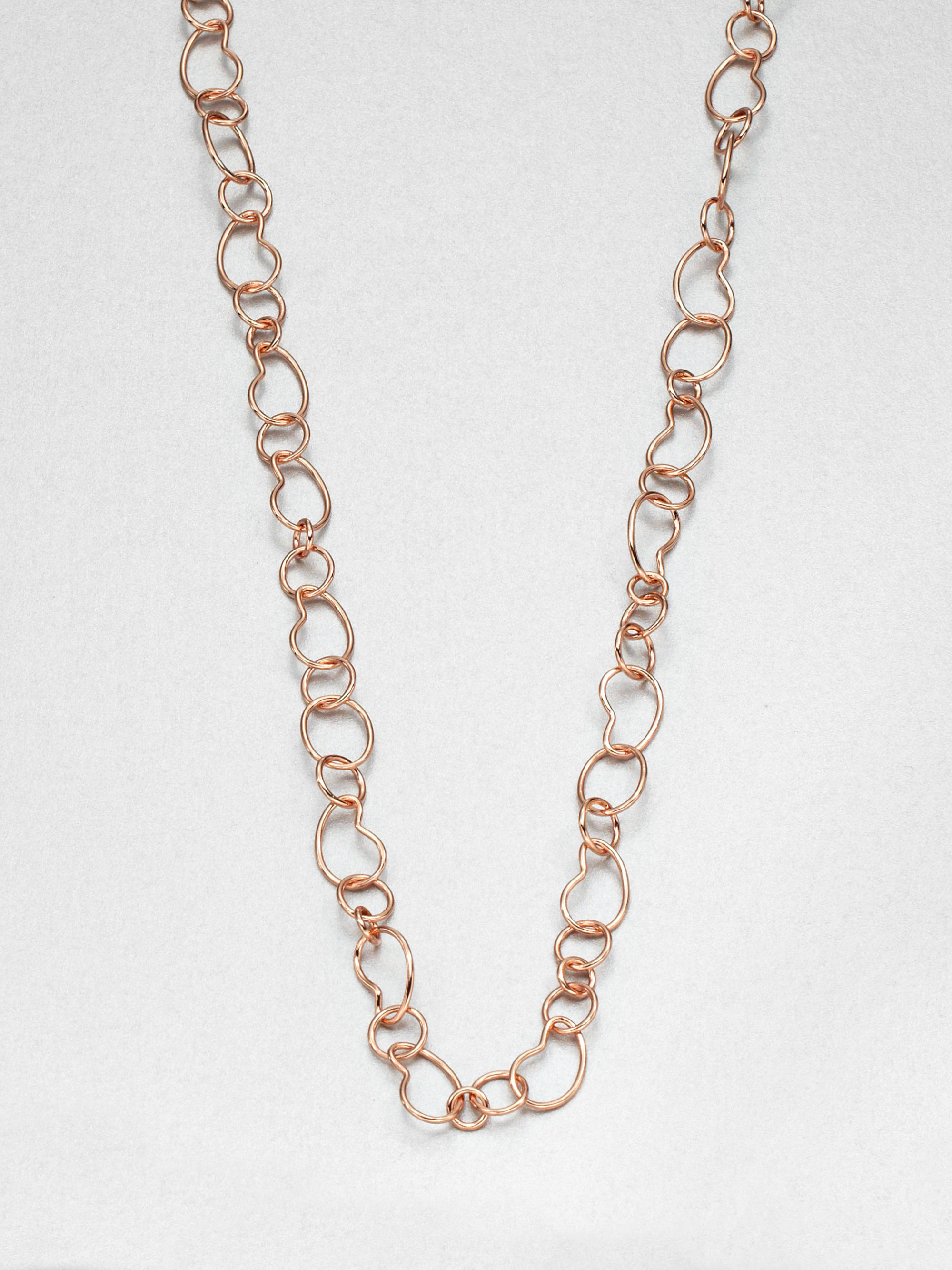 Ippolita Rose Carino Long Kidney Chain Necklace in Rose Gold (Metallic
