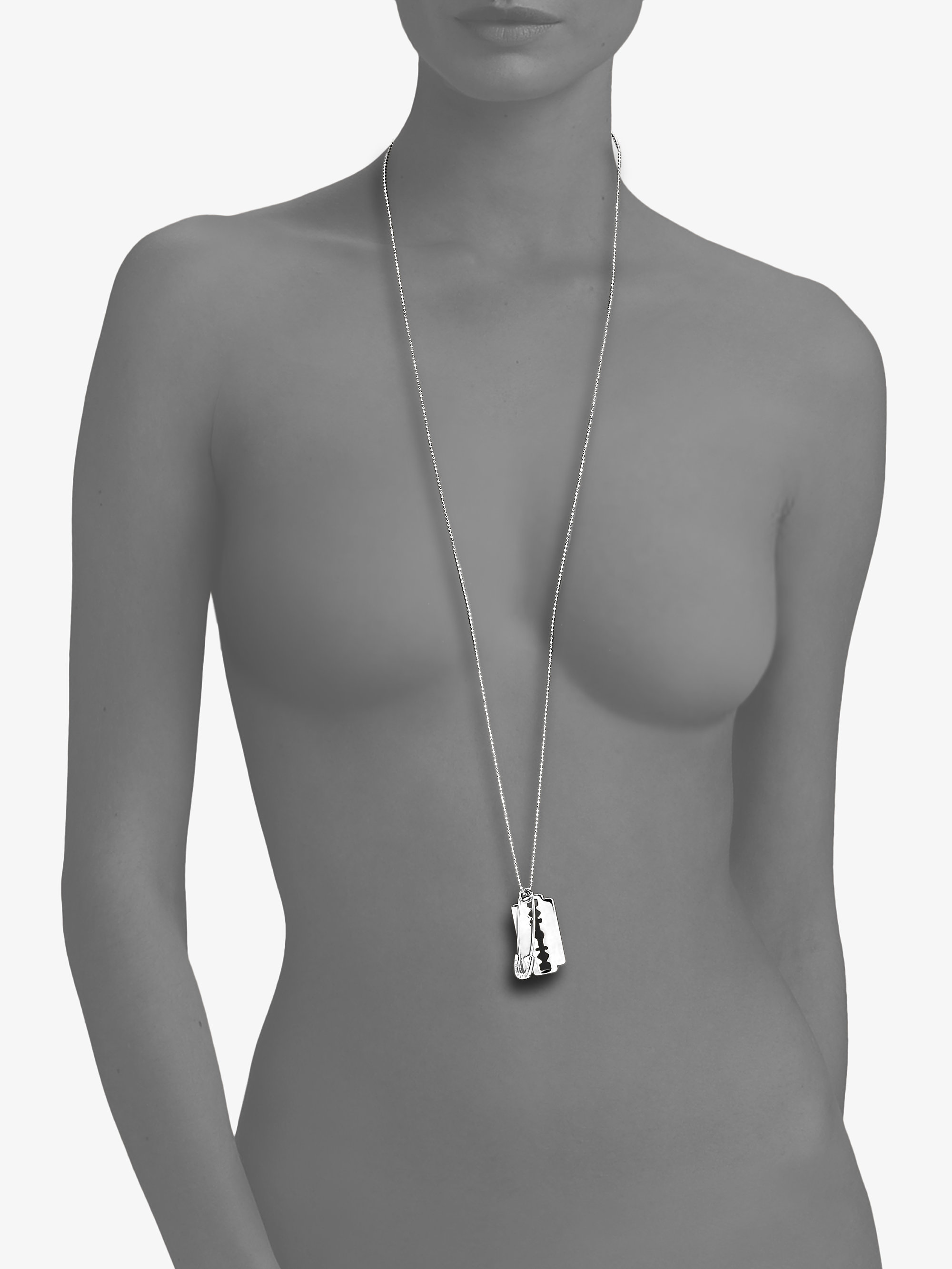 long chunky silver necklace