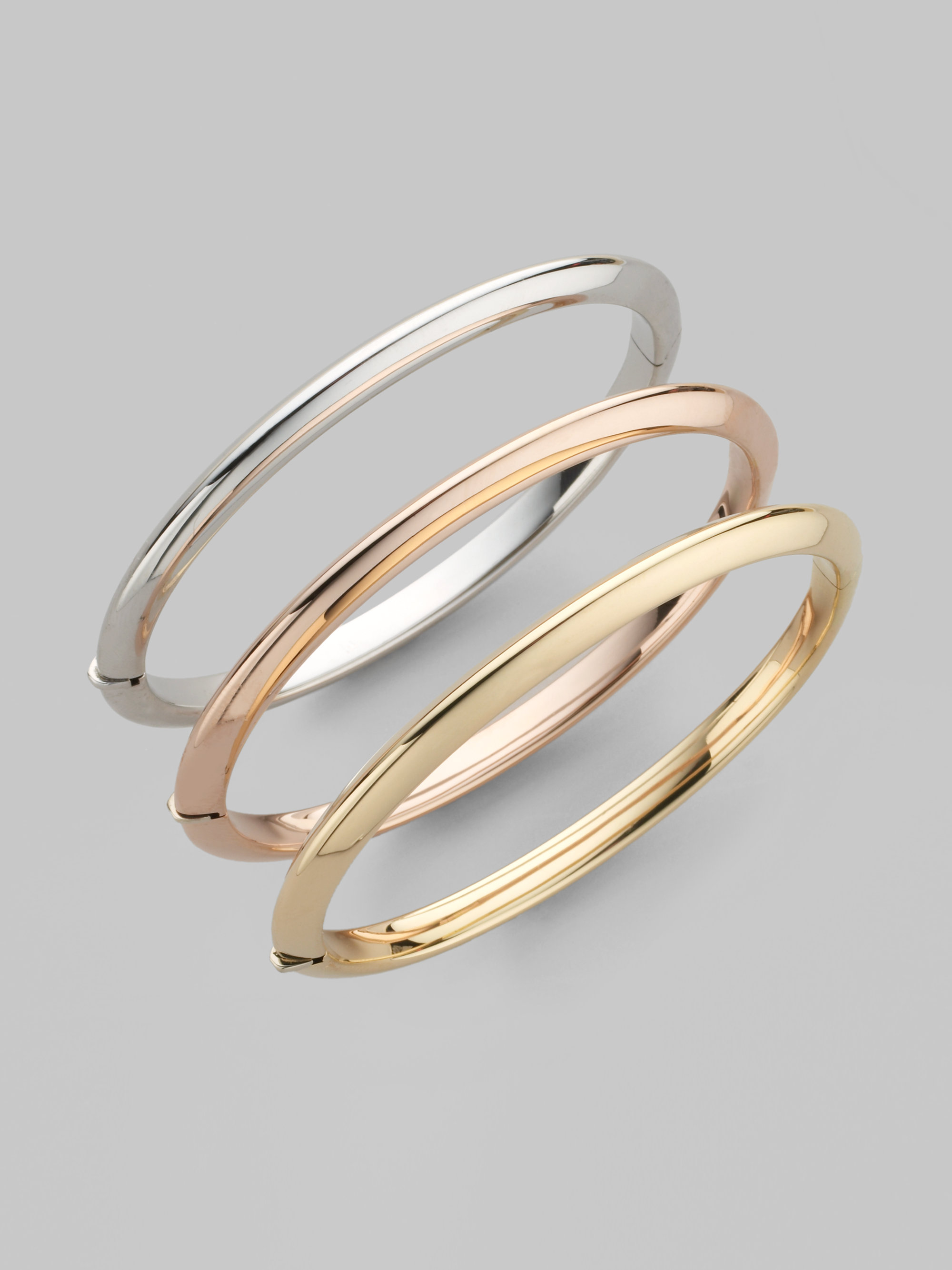 Roberto coin Classica 18k Rose Gold Knife-edge Bangle Bracelet in Pink ...