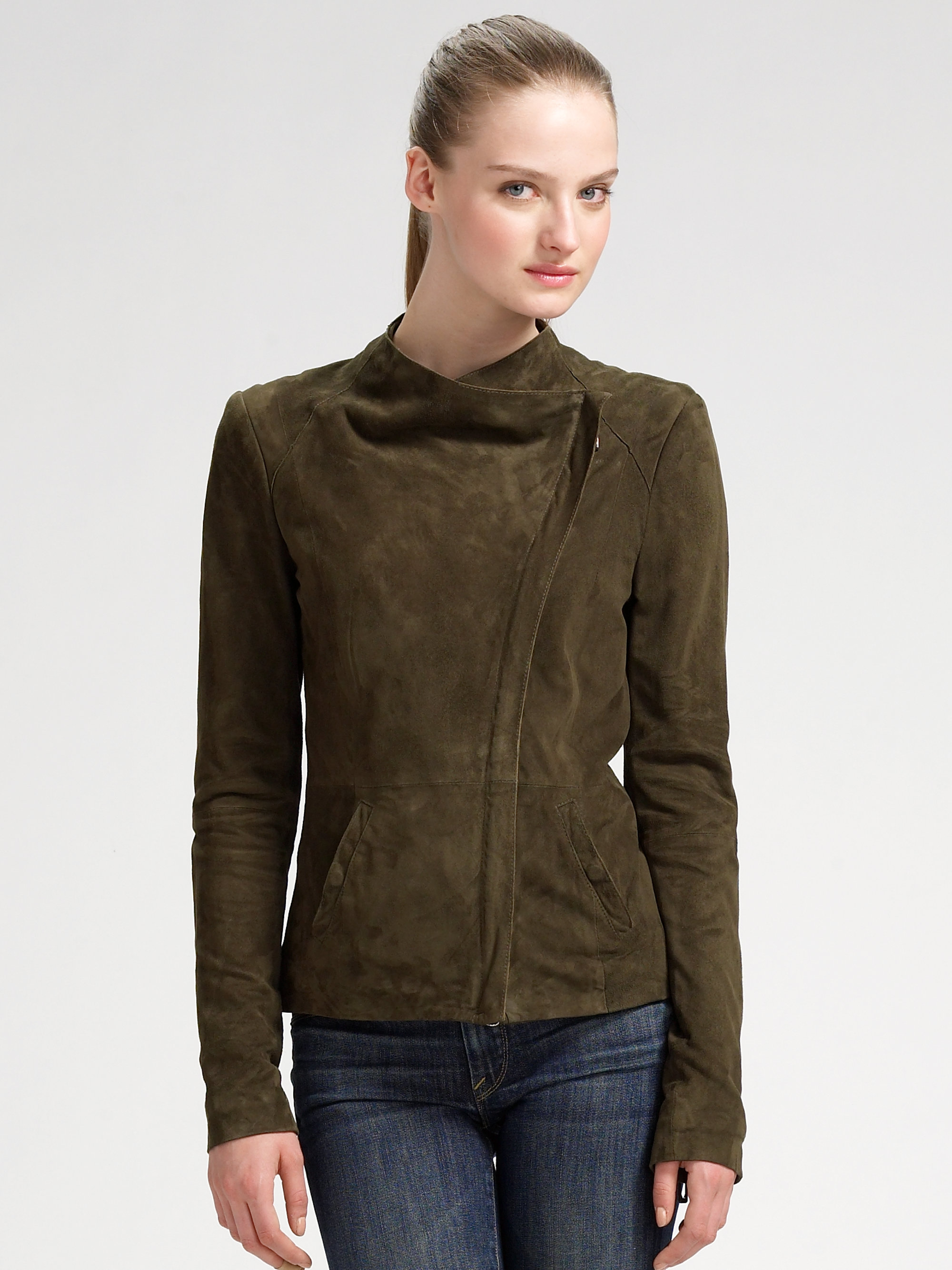 vince green leather jacket