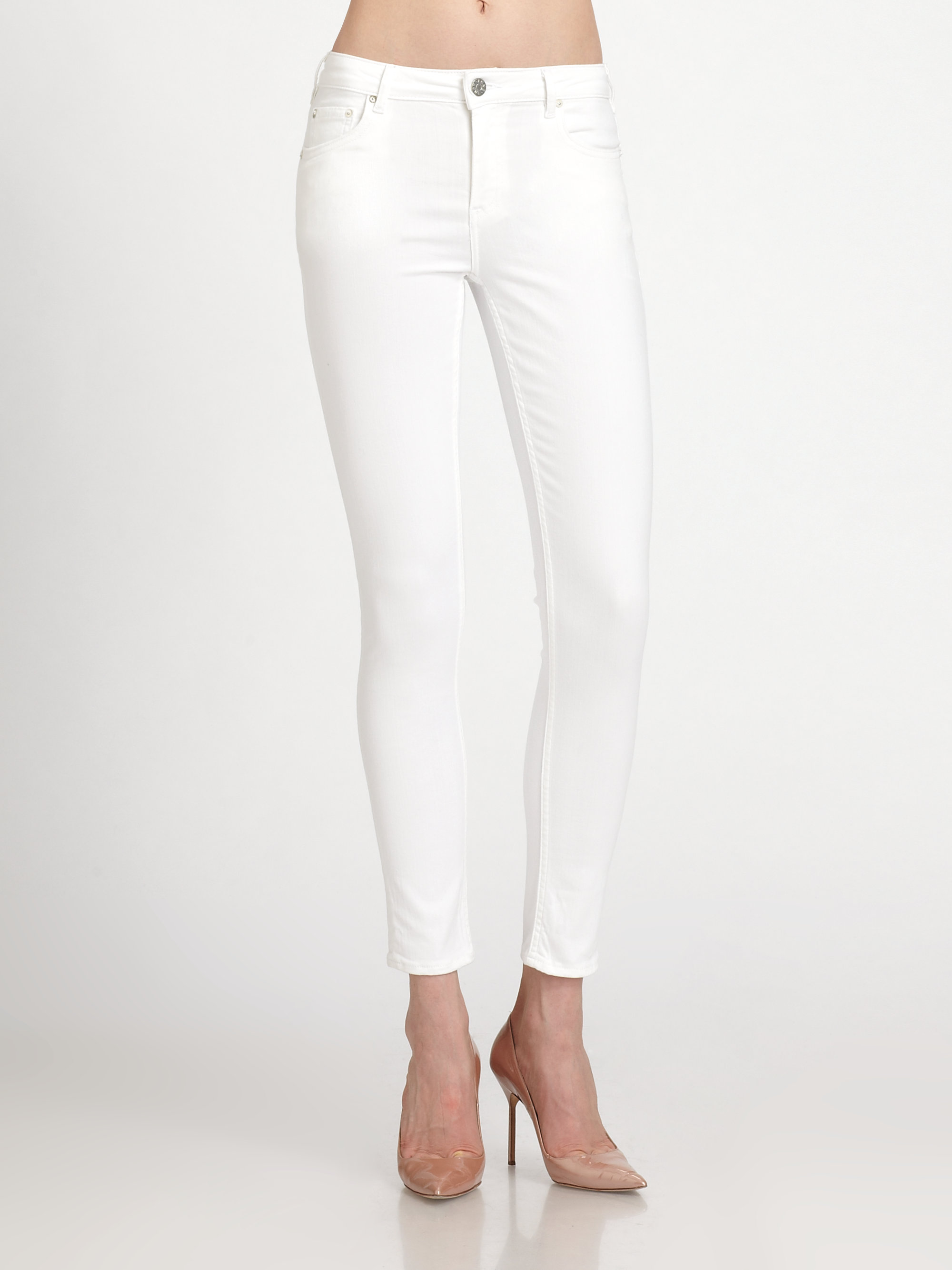 acne white jeans