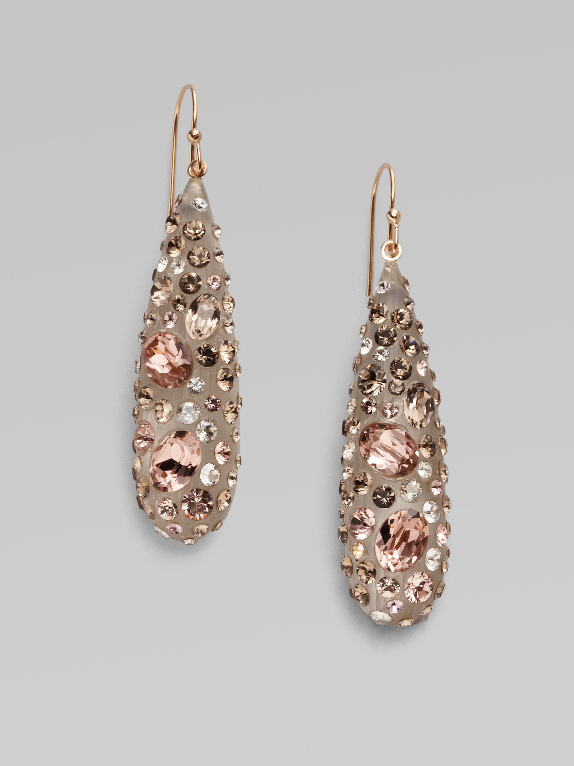 Lyst Alexis Bittar Rose Dust Teardrop Earrings In Metallic Gallery