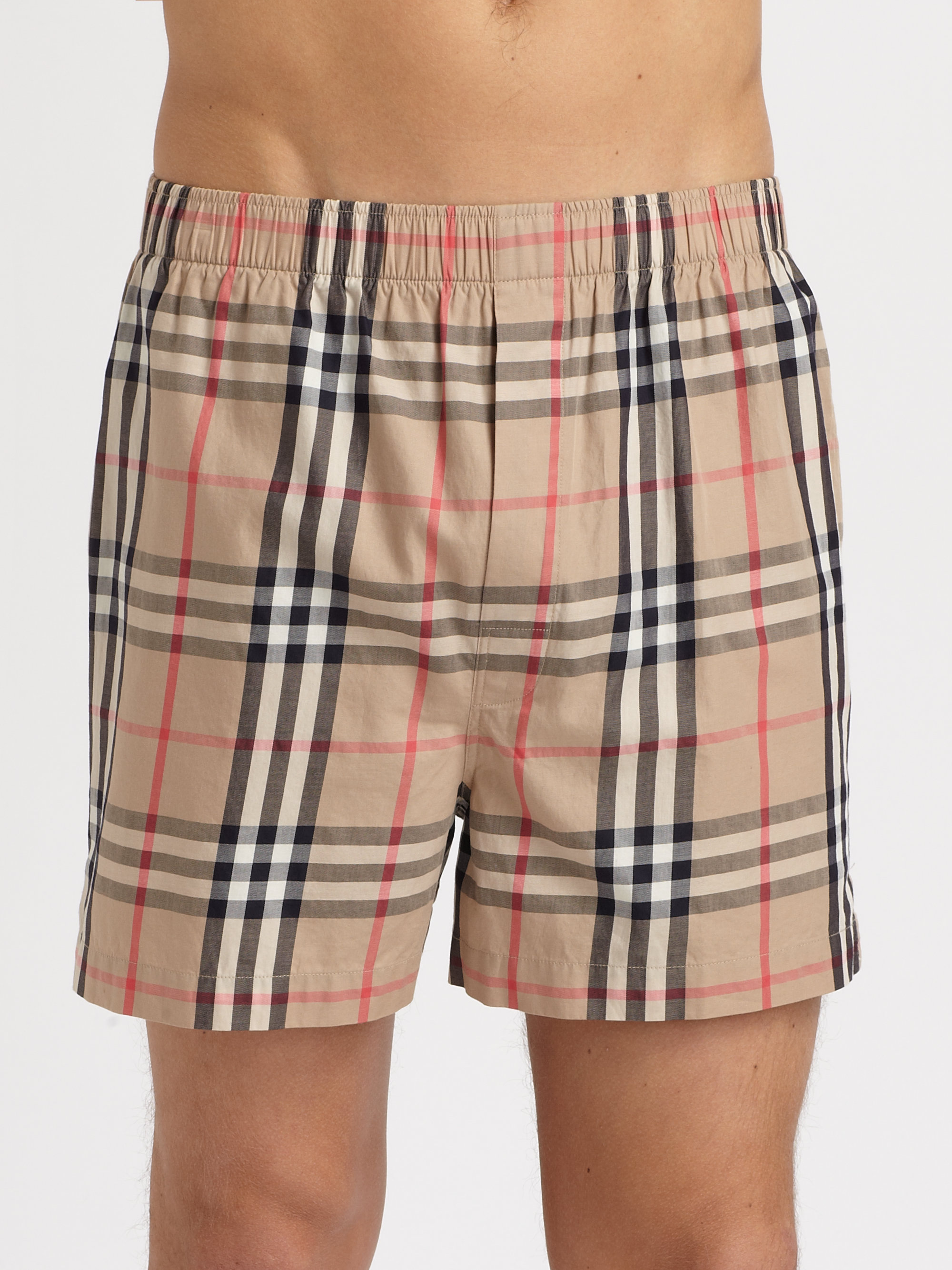 Burberry Check Boxers Pack Of 2 in Natural for Men | Lyst