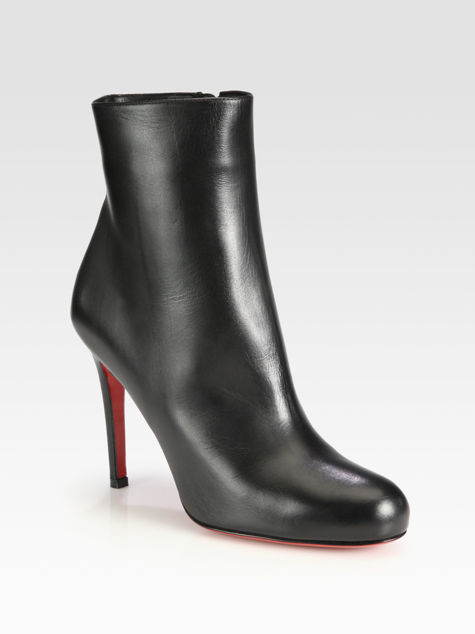 black leather louboutin boots