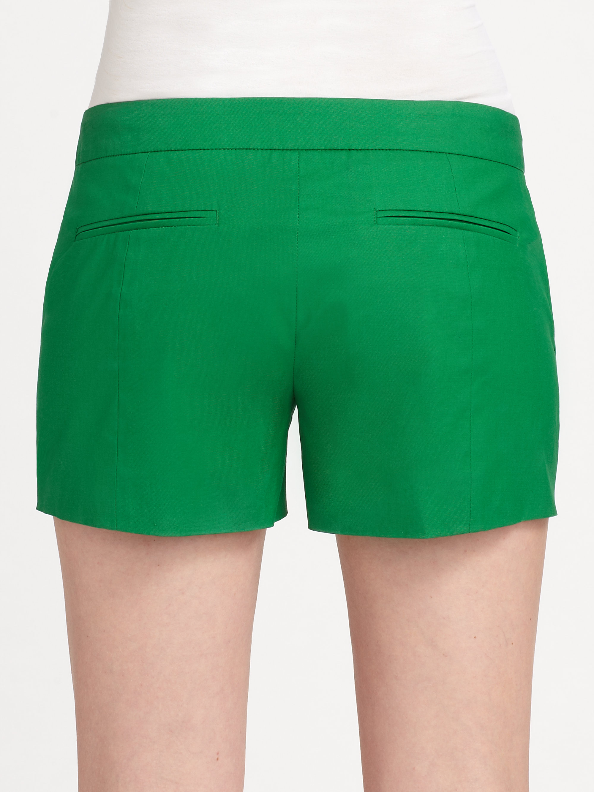 Lyst Dkny Stretch Cotton Shorts in Green