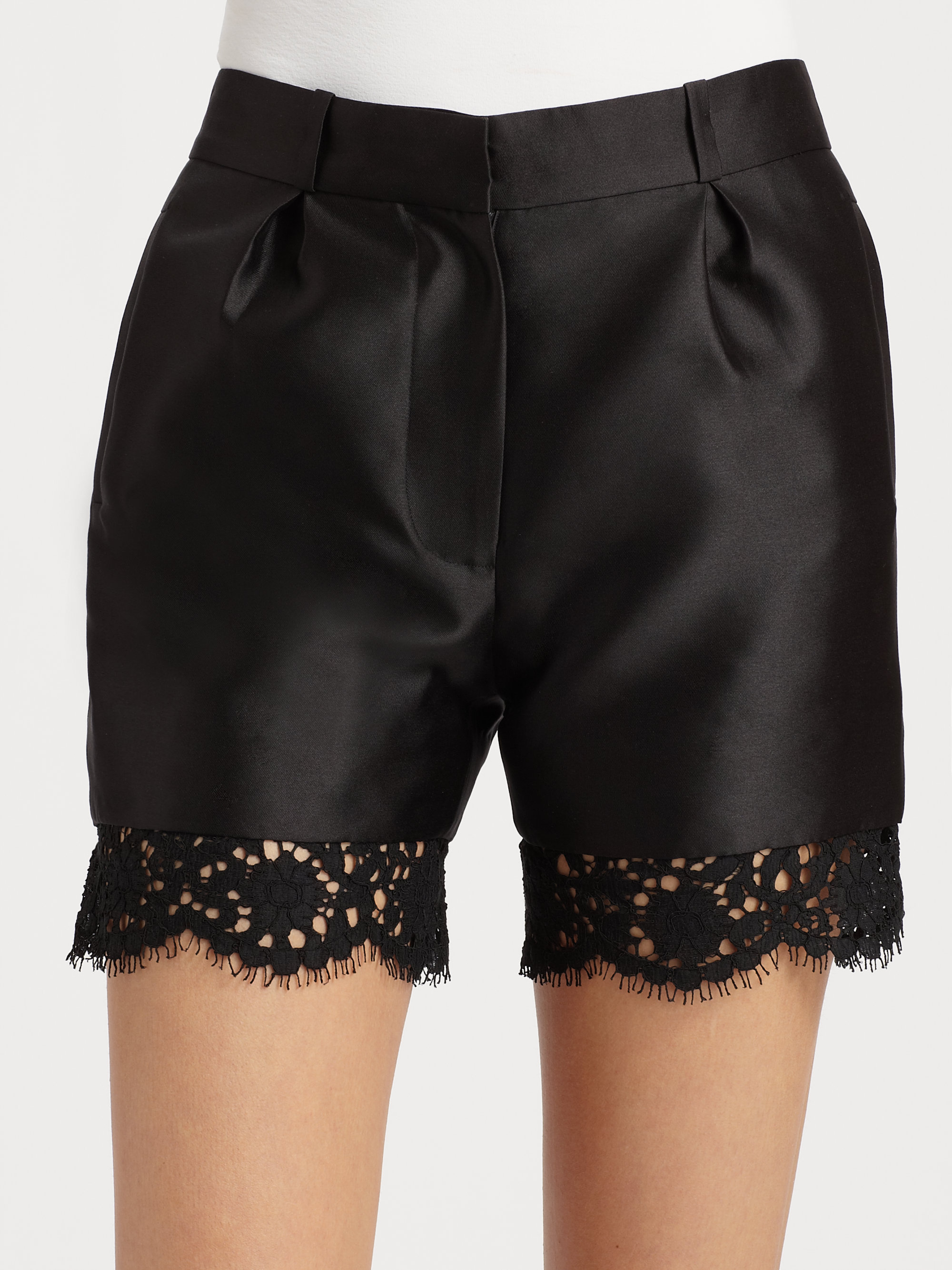 Erdem Pippa Lace Trim Shorts in Black Lyst