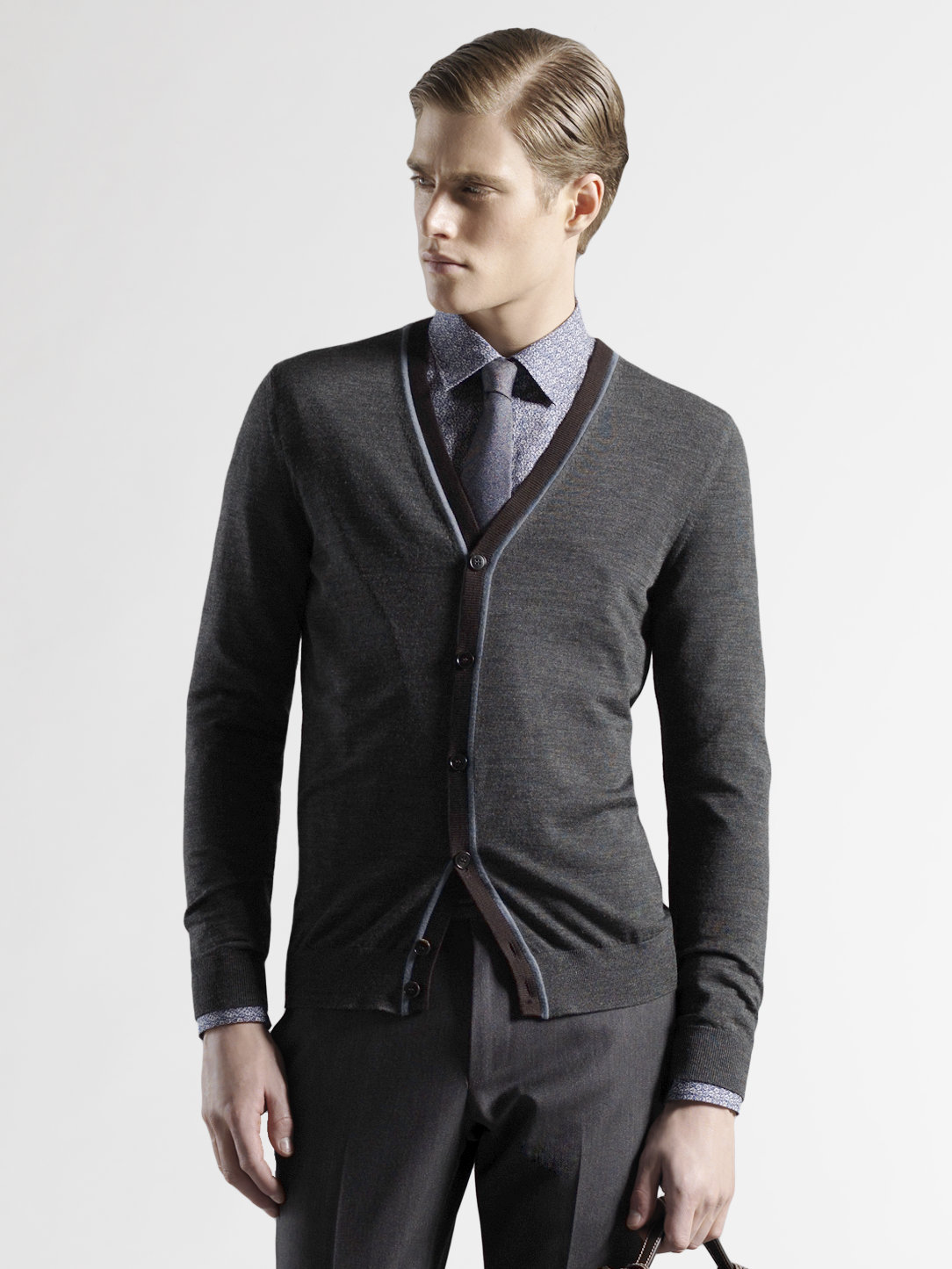 Lyst - Gucci Striped Cardigan in Gray for Men
